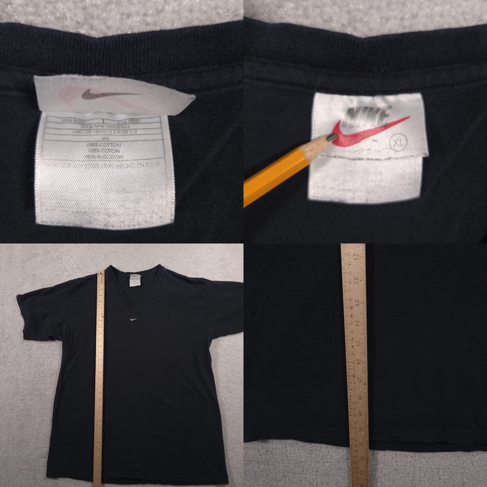 Nike VINTAGE Nike Shirt Mens XL Black V-Neck Embroidered Swoosh Cotton Minimalist Casual Size US XL / EU 56 / 4 - 8 Thumbnail