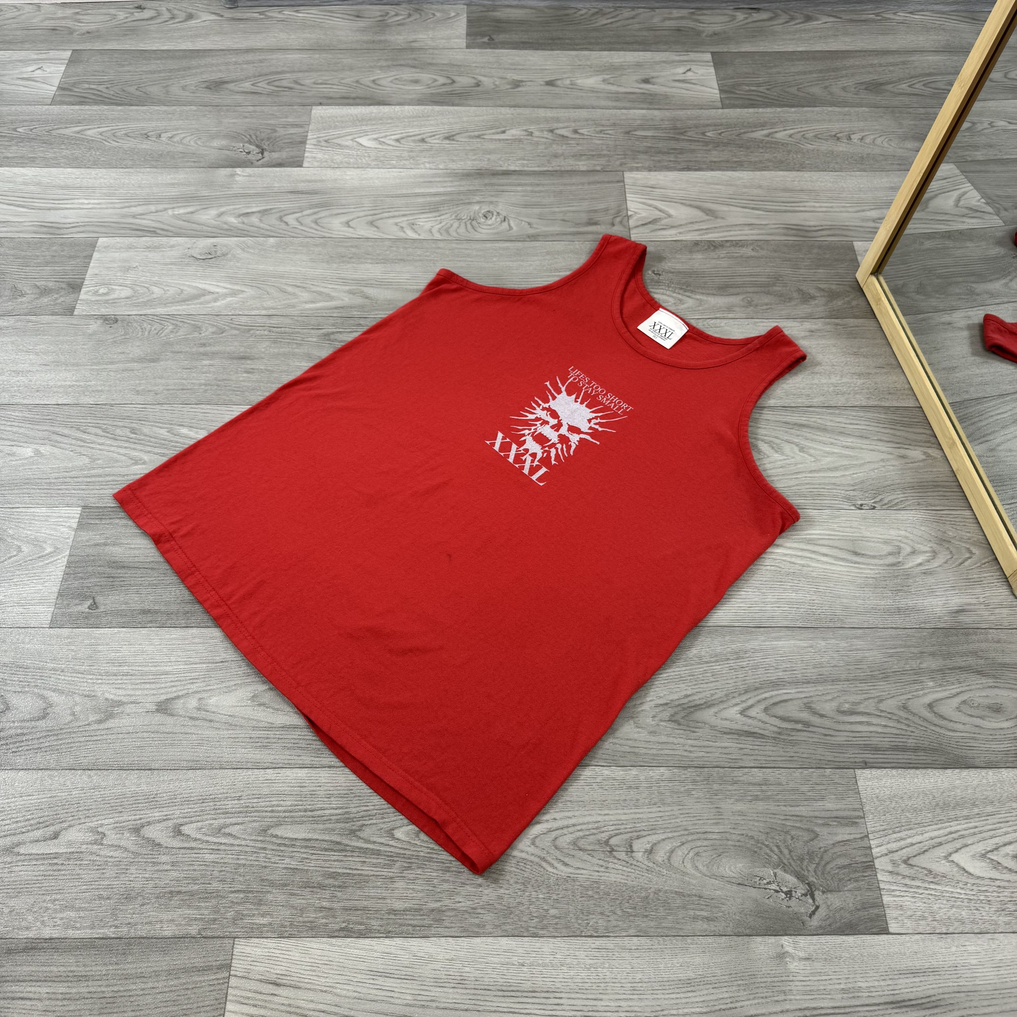 Vintage Vintage Gym Tank Top "LIFES TOO SHORT TO STAY SMALL" Red Size US M / EU 48-50 / 2 - 5 Thumbnail