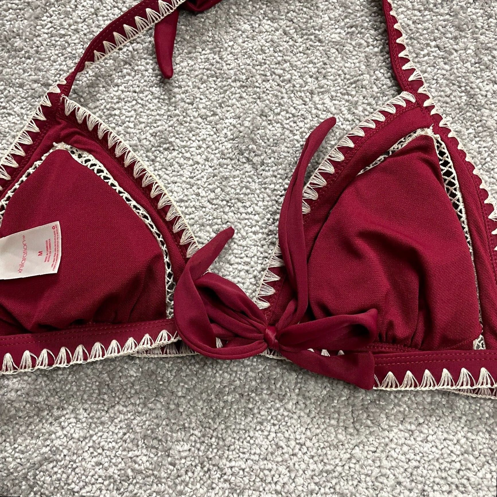 Vintage Xhilaration Brand Swimwear Women's Top Bikini Halter Red Padded Medium Beach Summer Size M / US 6-8 / IT 42-44 - 3 Thumbnail