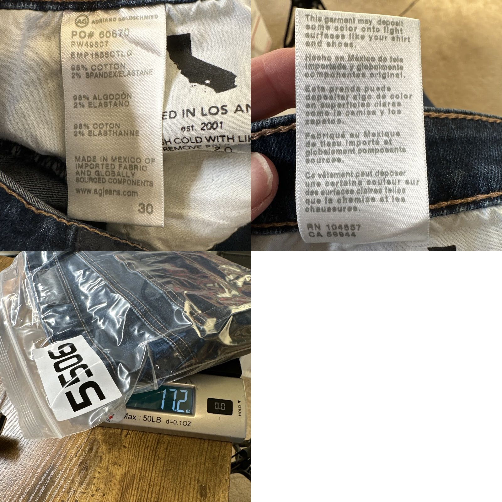 Vintage AG Adriano Goldschmied Jeans Womens 30 Prima AG Cigarette Leg Denim Solid Blue 5-Pocket Ankle Mid Rise 28in Inseam Cotton Spandex Jeans Womens Size 30" / US 8 / IT 44 - 9 Thumbnail