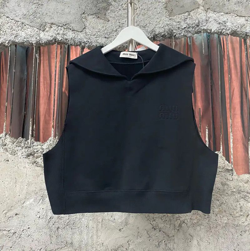 Miu Miu Miu Miu Black Cotton Summer Hoodie 0089 Size XS / US 0-2 / IT 36-38 - 1 Thumbnail