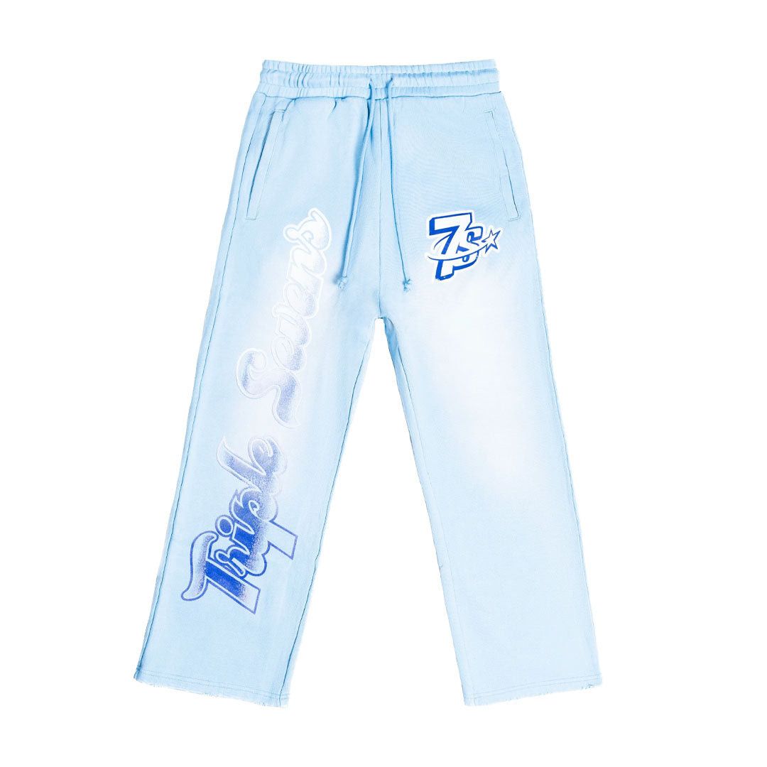 TRIPLE SEVENS All Star Sweatpants Blue Size 36" / US 14 / IT 50 - 1 Thumbnail