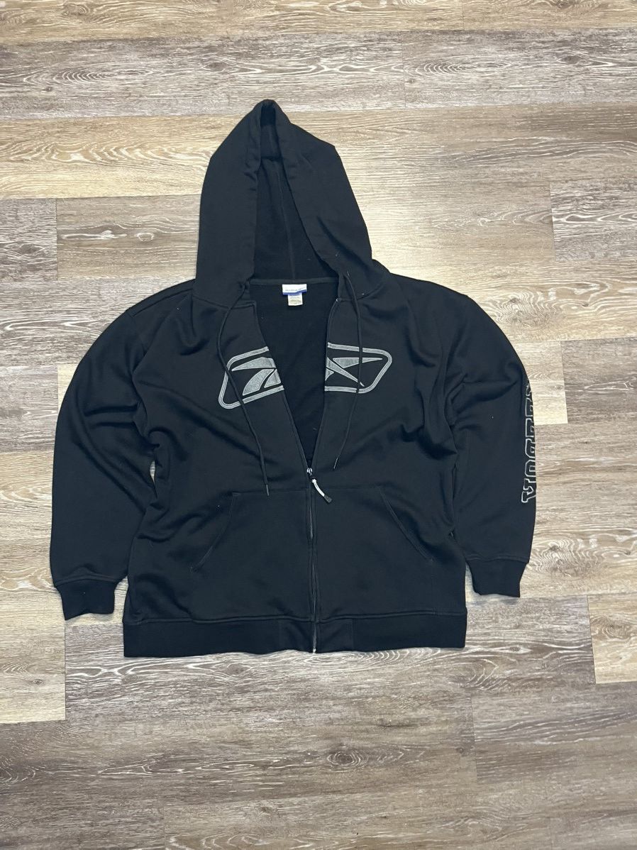 Reebok × Vintage Black & Grey Vintage Reebok Logo Zip Up Side Logo On Arm Size US L / EU 52-54 / 3 - 1 Thumbnail
