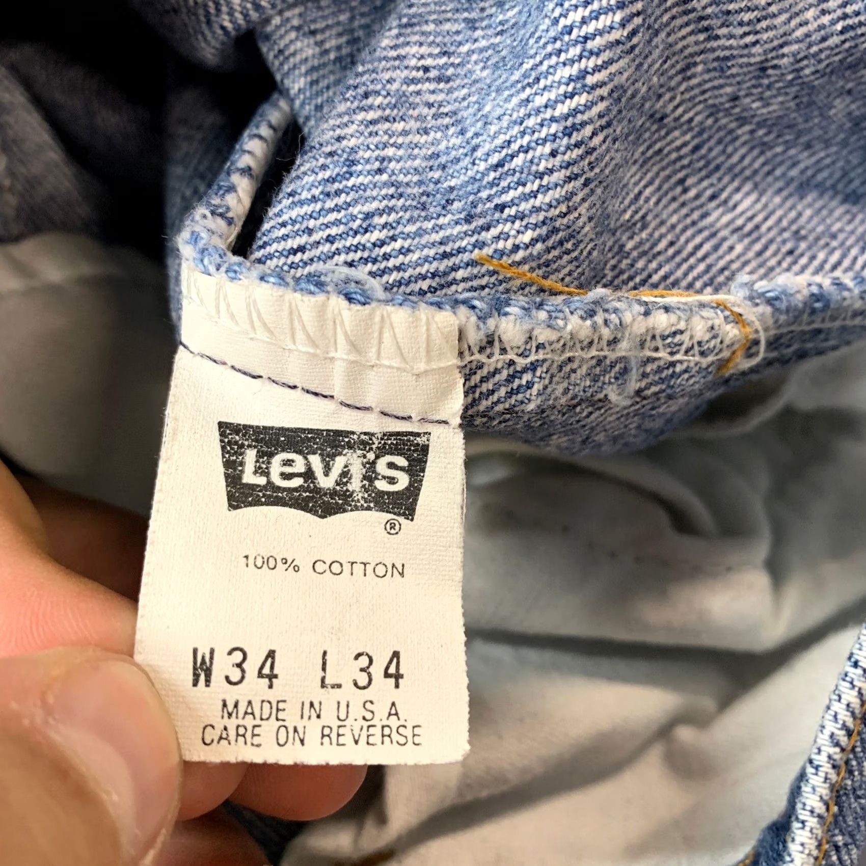 Levi's Levi's 505 Jeans Mens 34x32 Straight Light Wash USA Made 505 Levis Jeans Mens Size US 34 / EU 50 - 3 Thumbnail