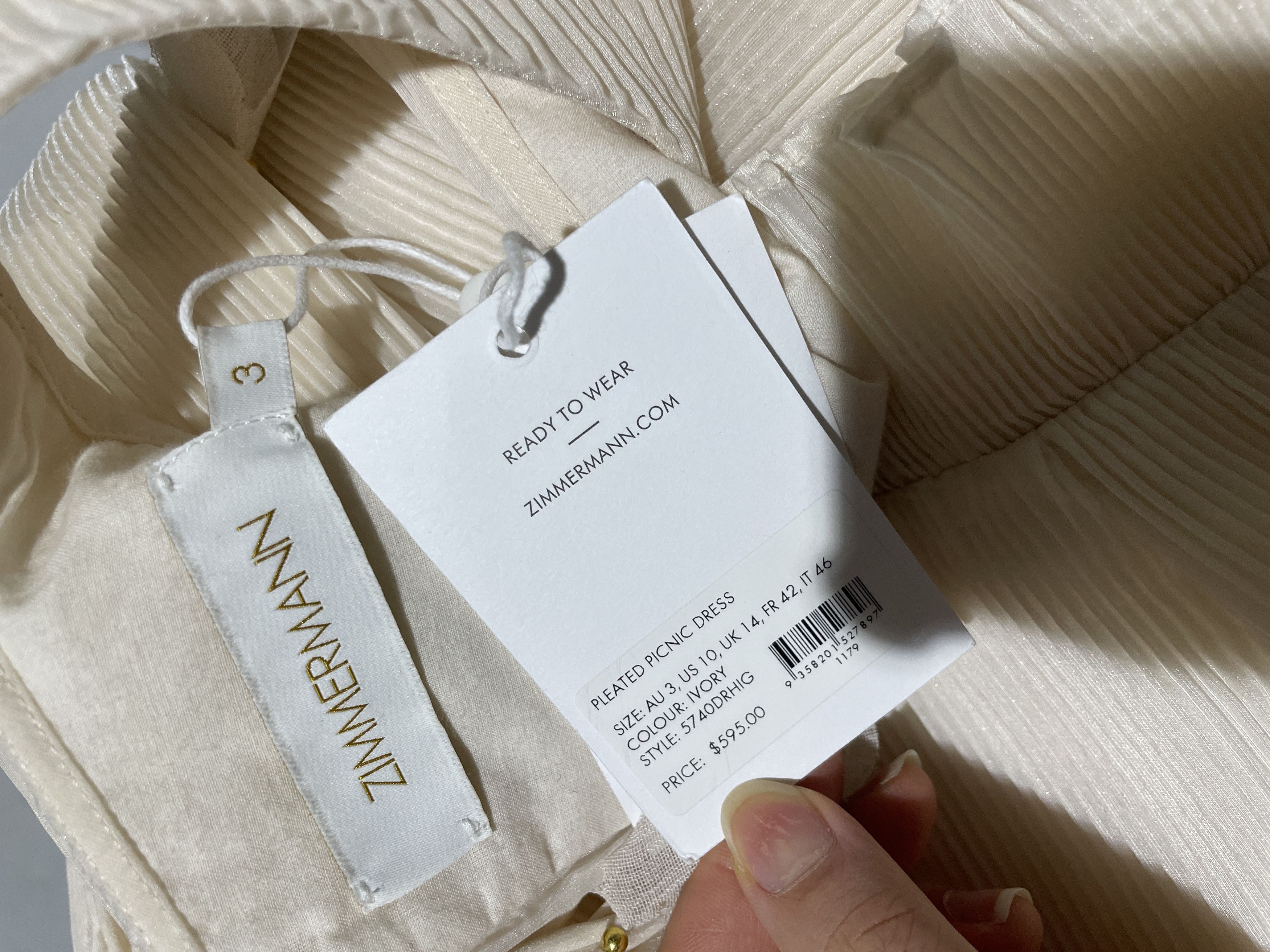 Zimmermann Pleated Picnic Dress Size L / US 10 / IT 46 - 4 Thumbnail