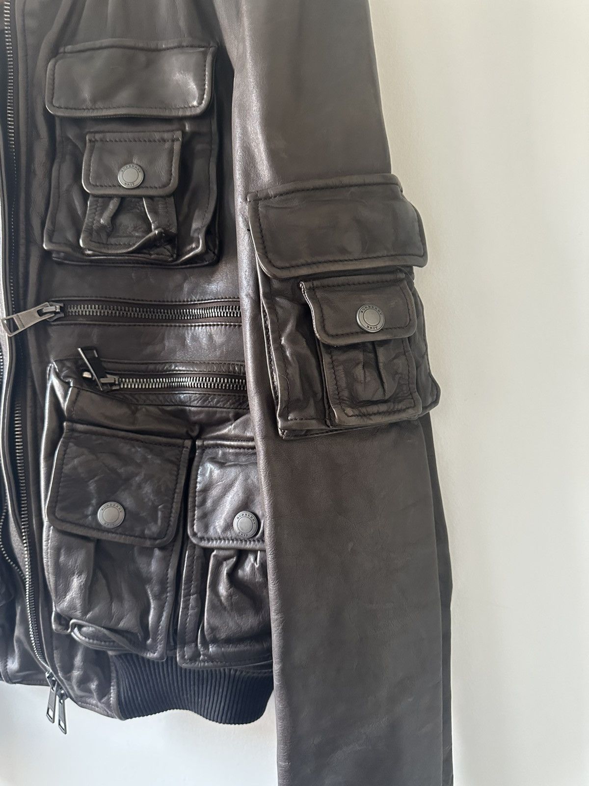 Burberry Vintage Burberry Brit Brown Leather Jacket Size L / US 10 / IT 46 - 3 Thumbnail