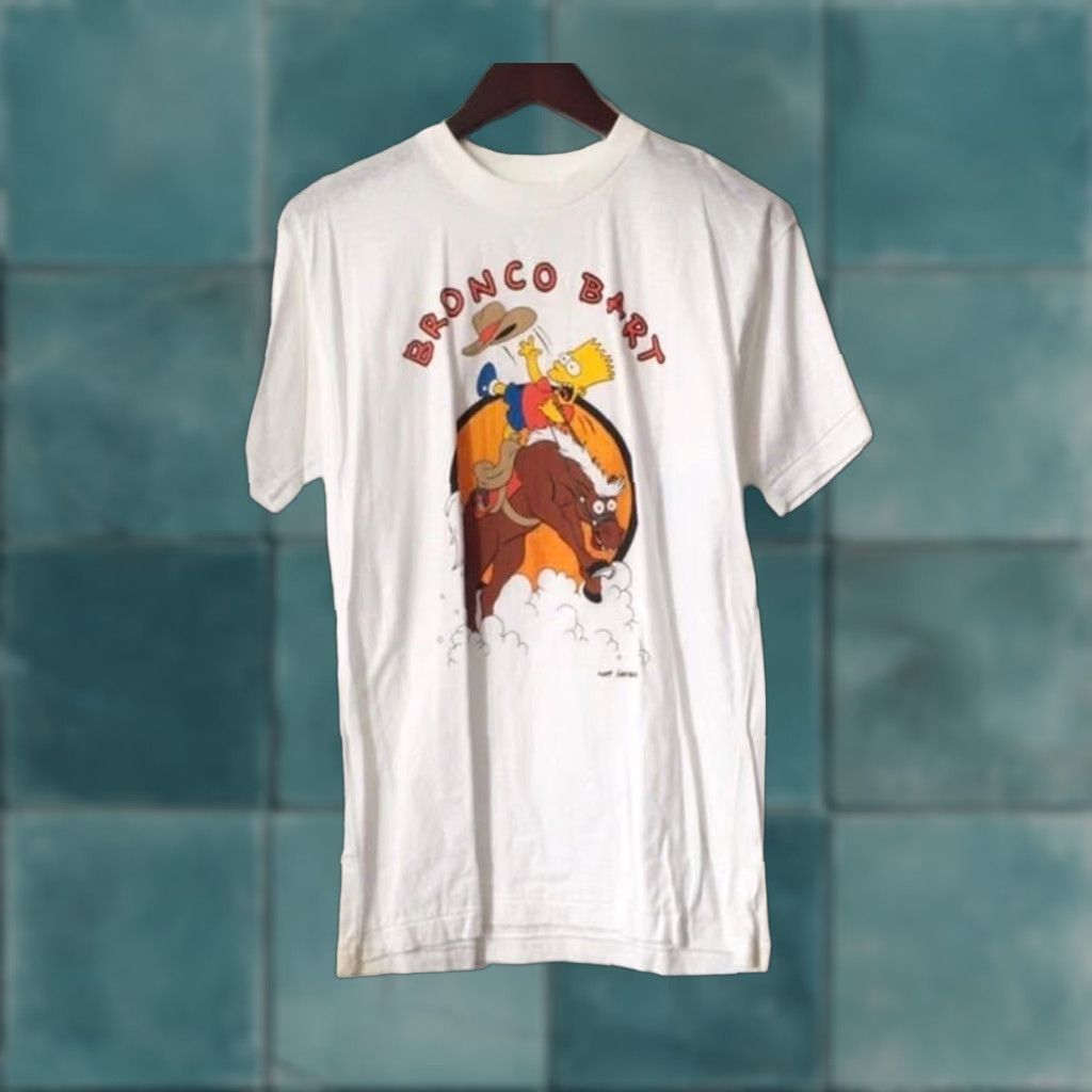 Vintage VINTAGE Unbranded T-Shirt Mens White 90s Bart Simpson Deadstock NWOT 1990s USA Made Size US L / EU 52-54 / 3 - 1 Thumbnail