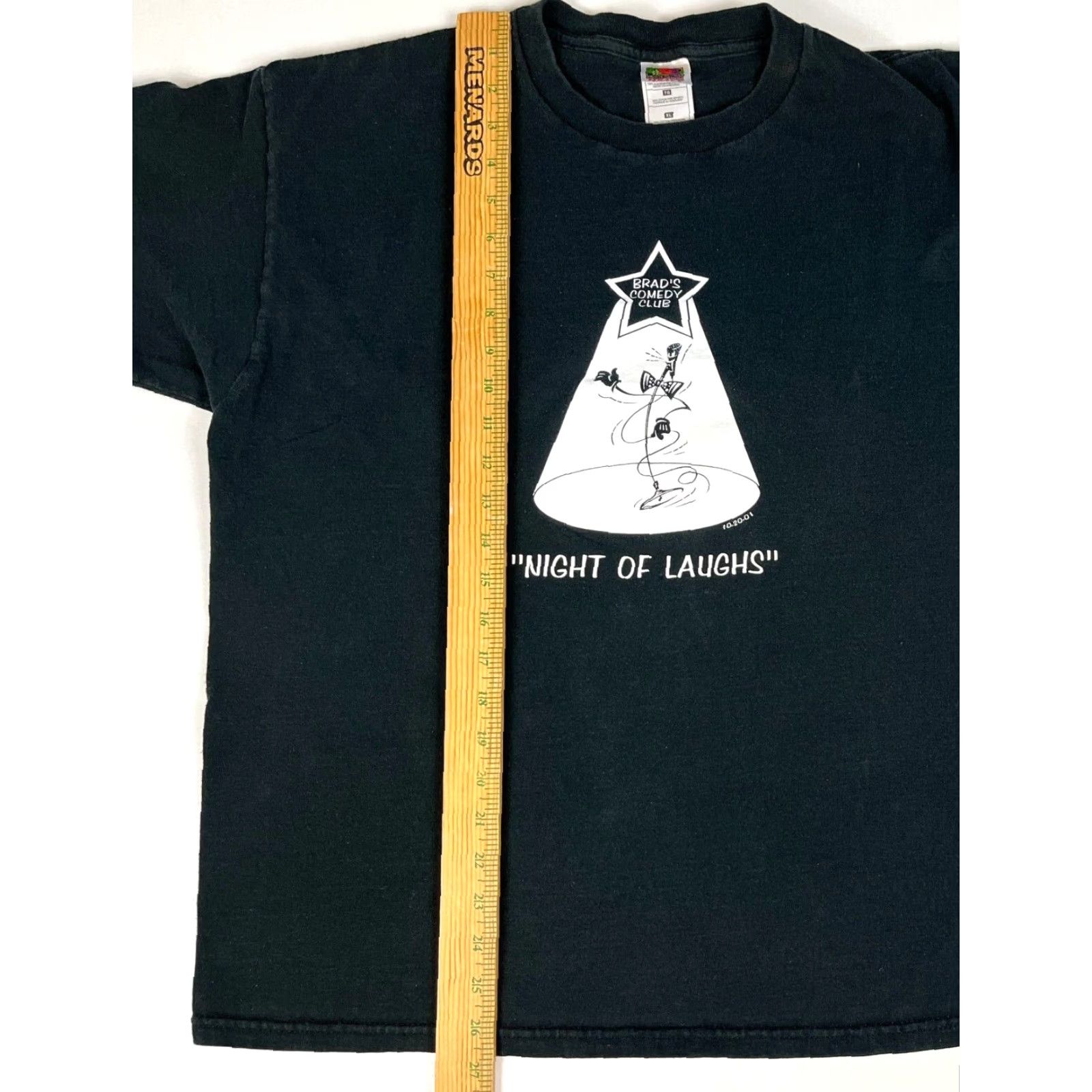 Fruit Of The Loom Men's Vintage 2001 Brad's Comedy Club Night of Laughs T-Shirt XL Black Cotton Fruit of the Loom Shirt Adults XL Men Size US XL / EU 56 / 4 - 7 Thumbnail