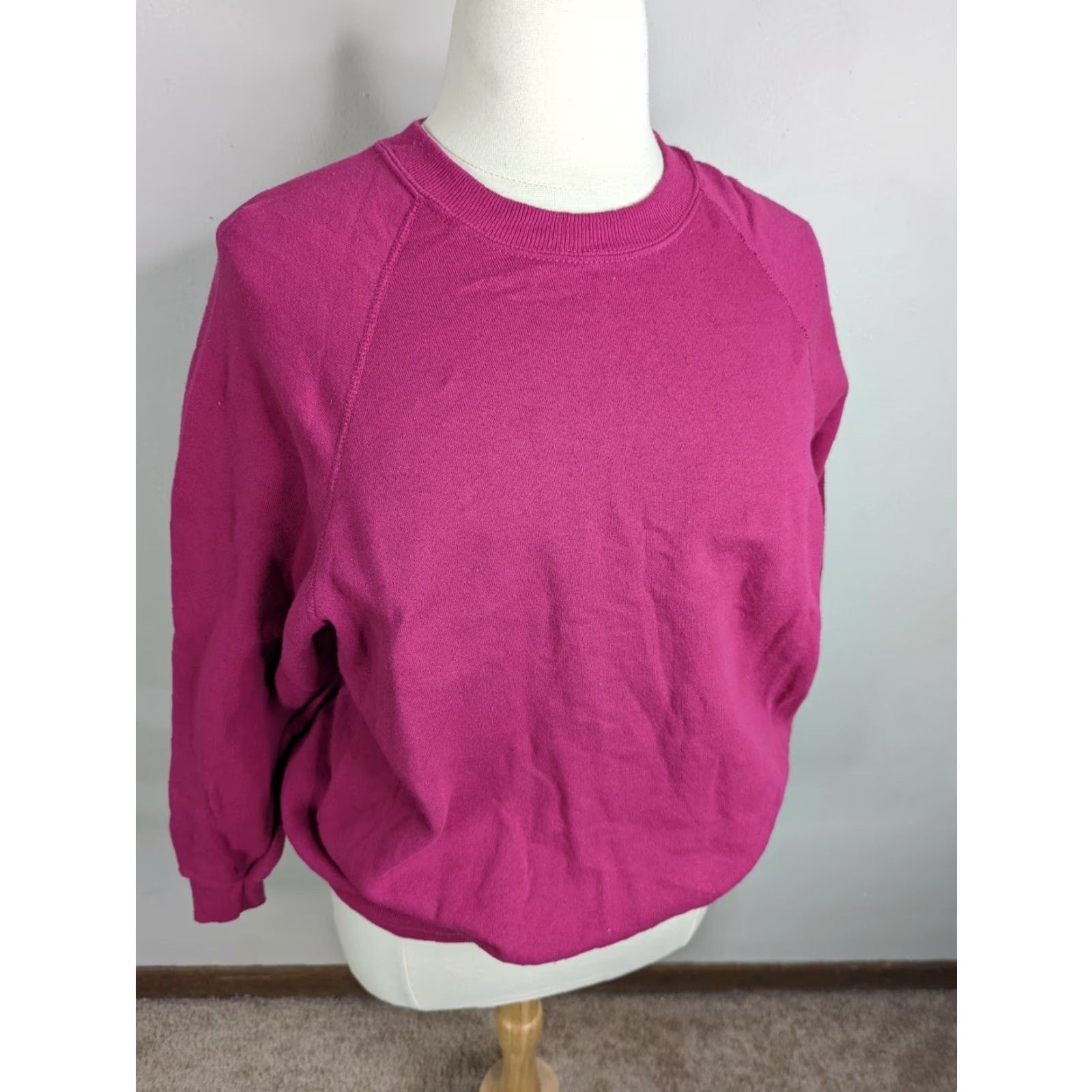 Lee VINTAGE Lee Raglan Sweatshirt Pink Magenta 90s XL USA Made Crew Neck Sweatshirt Unisex Adults Size XL / US 12-14 / IT 48-50 - 4 Thumbnail