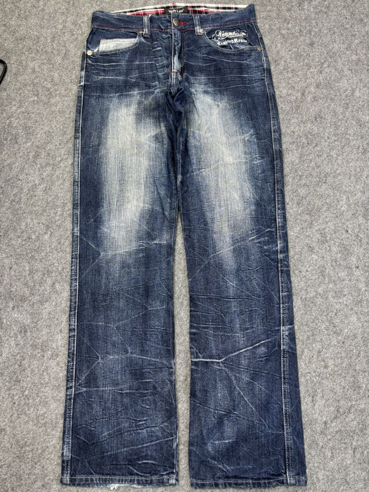 Japanese Brand 💥Wild Life Japan Street Fashion Crazy Fades Denim F871 Size US 32 / EU 48 - 17 Thumbnail