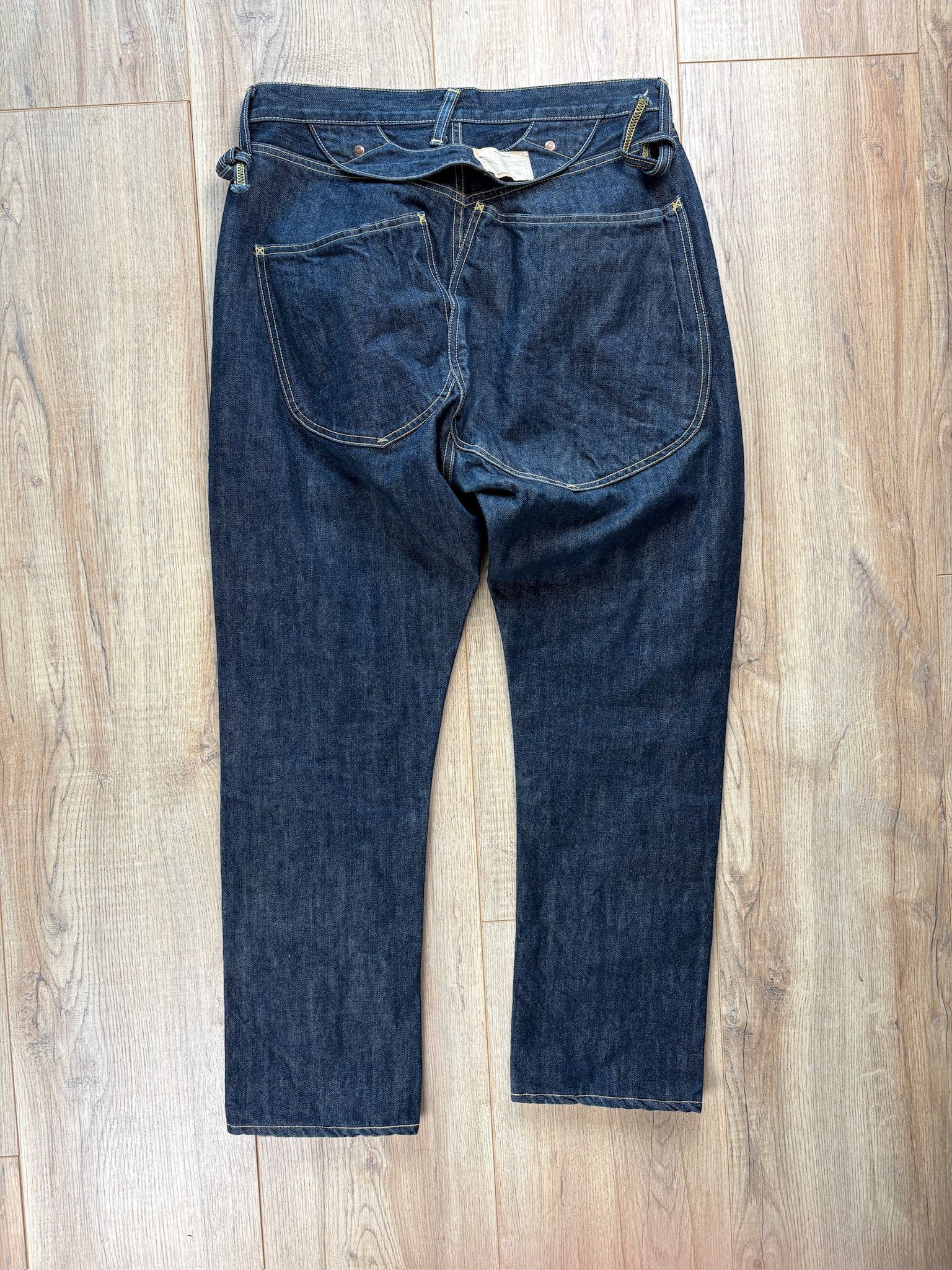 Kapital Denim Jeans Indigo Selvedge / Rope Detail Back Cinch