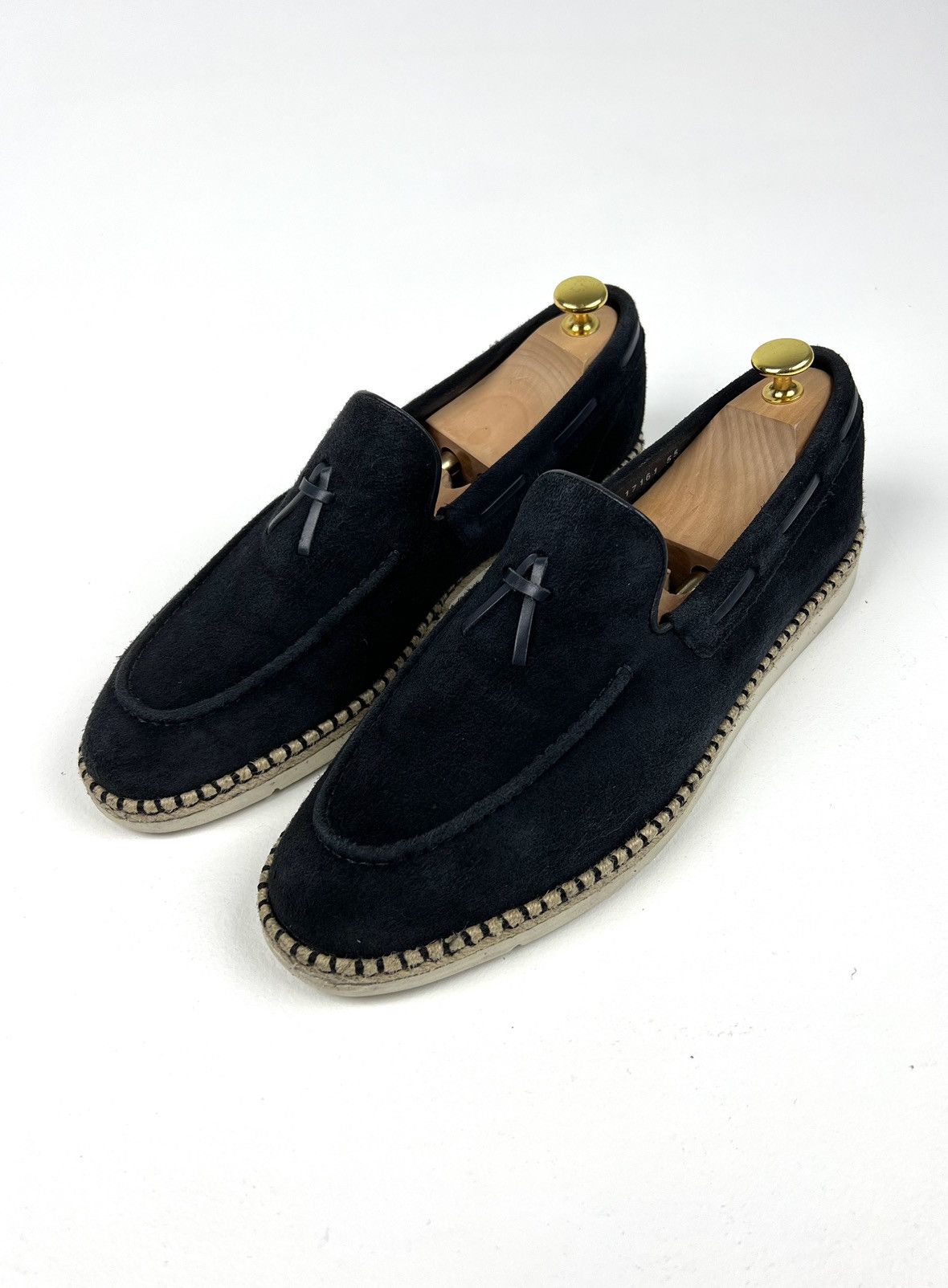 image of Santoni Suede Tasseled Loafer in Blue, Men's (Size 11)