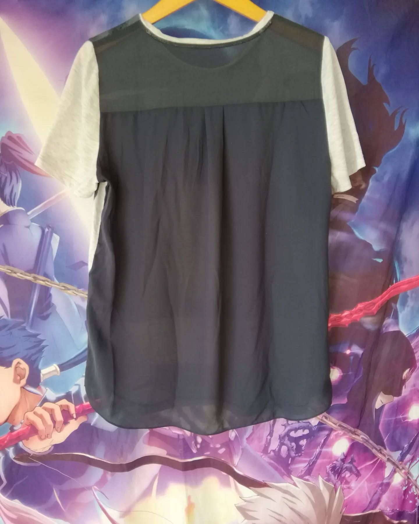 Japanese Brand ALL FOR YOU Abstract Graphic Layered Polyester Tee Size US L / EU 52-54 / 3 - 3 Thumbnail
