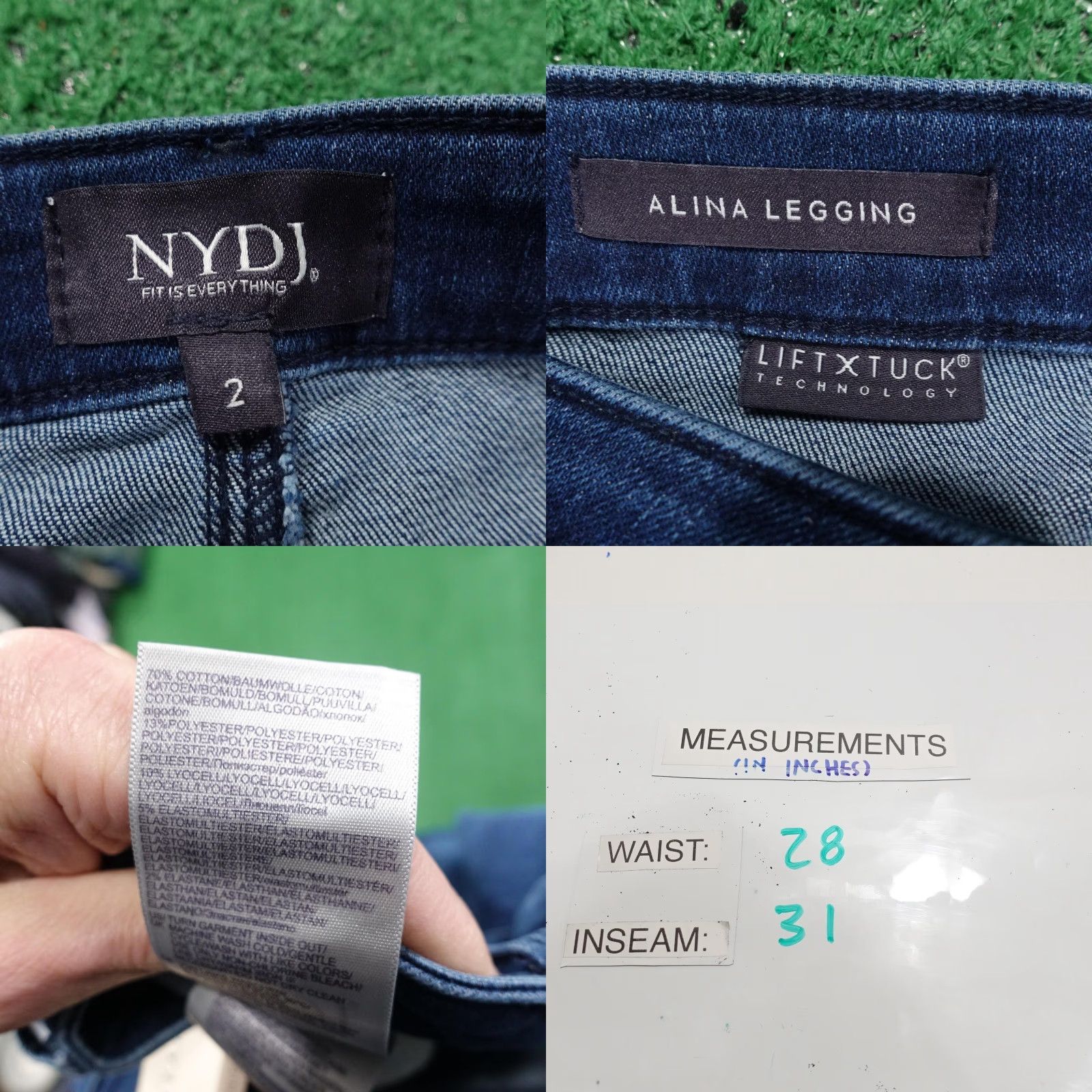 NYDJ NYDJ Jeans Womens 2 Blue Alina Legging LiftxTuck Slim Stretch Dark Denim Size 26" / US 2 / IT 38 - 8 Thumbnail
