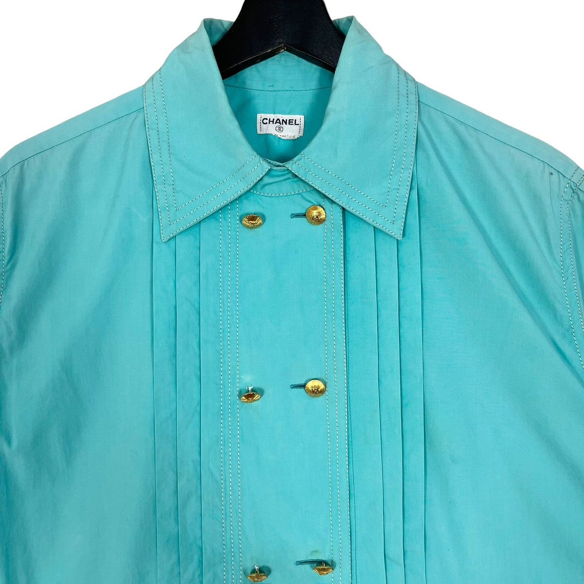 Chanel × Vintage Vintage Chanel Pleated Short Sleeve Women Light Jacket Size L / US 10 / IT 46 - 2 Thumbnail