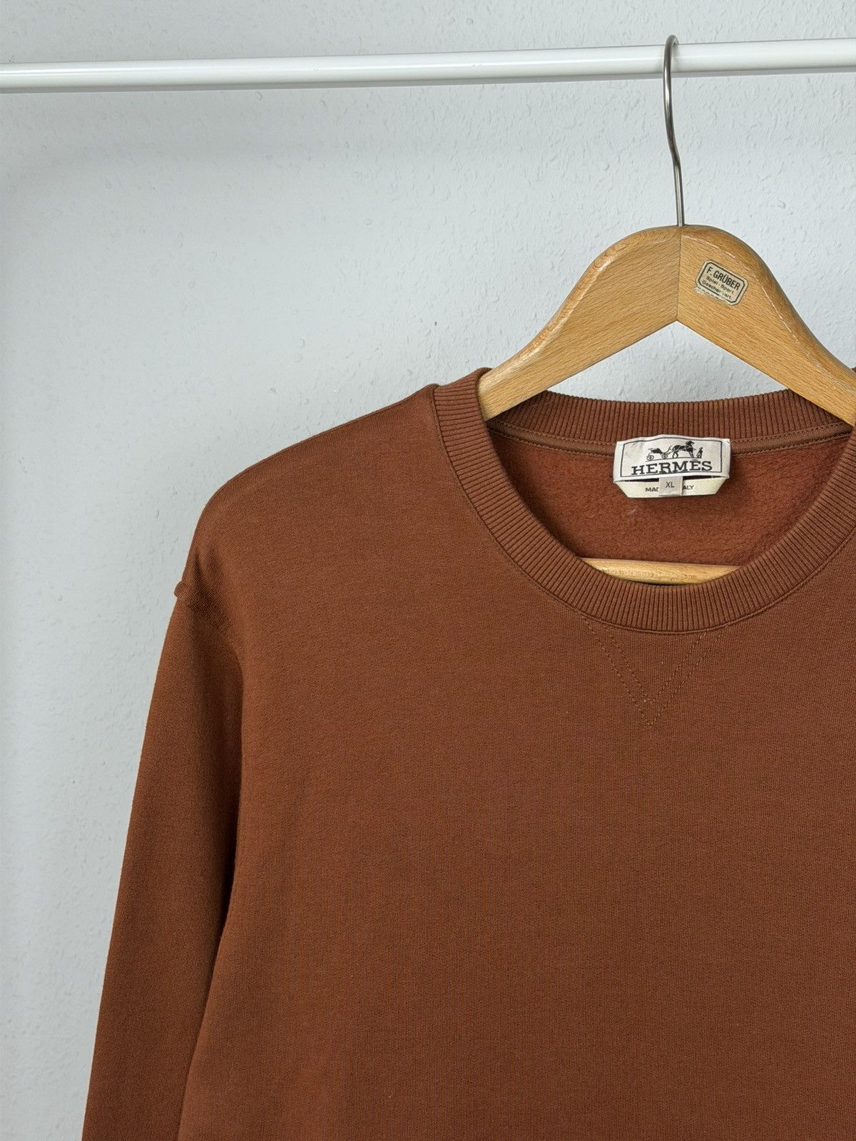 Hermes Hermès Brown Sweatshirt XL Front Pocket Long Sleeve Pullover Size US XL / EU 56 / 4 - 2 Thumbnail
