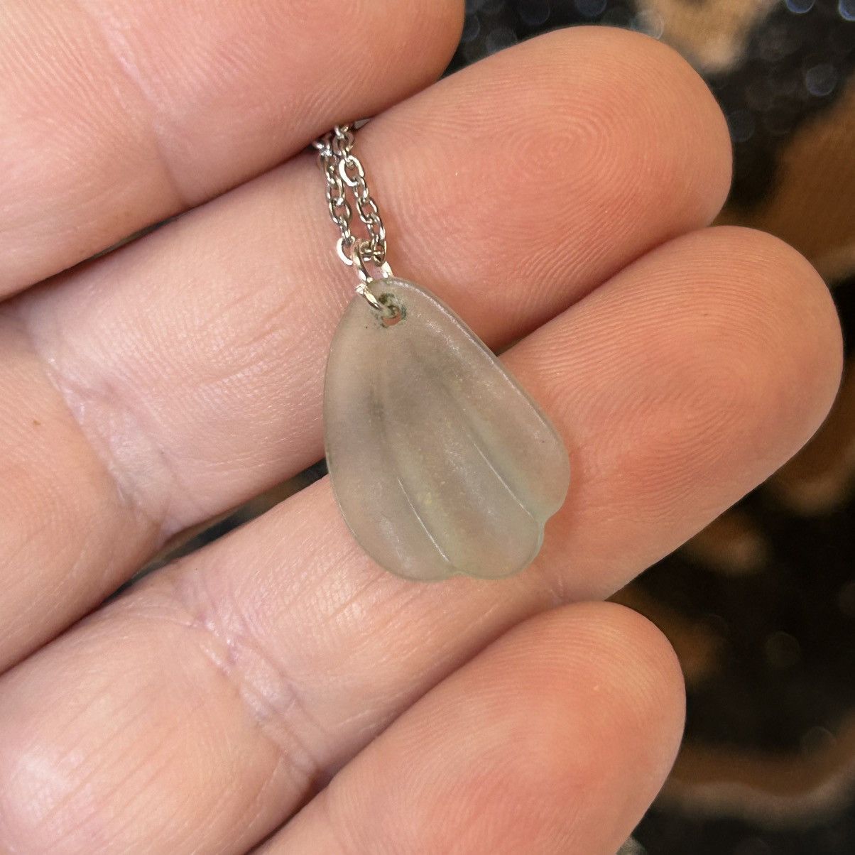 Handmade Handcrafted simulated sea glass pendant on chain necklace Size ONE SIZE - 6 Thumbnail