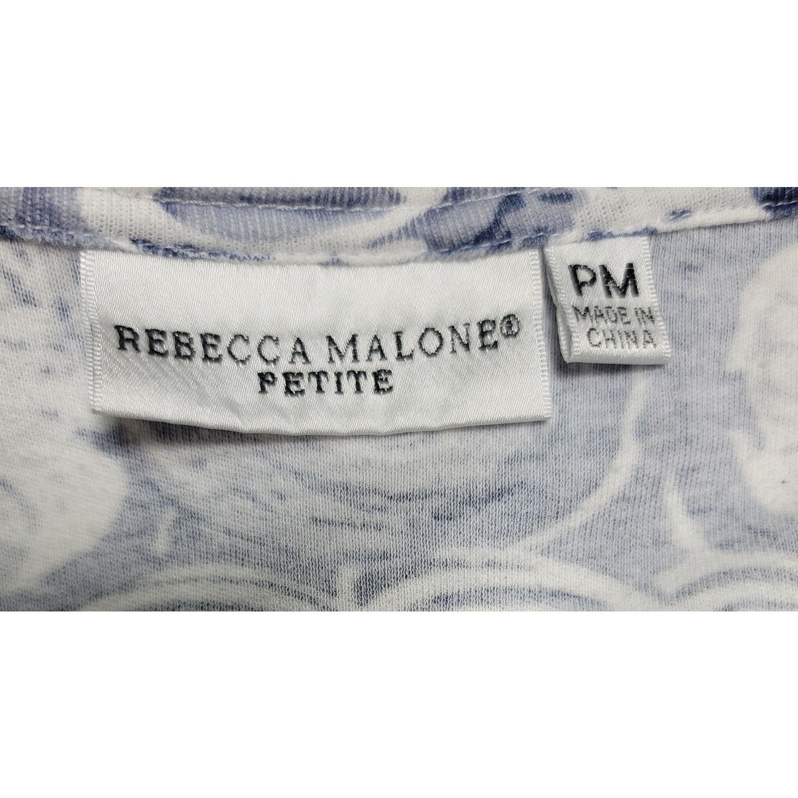 Other Rebecca Malone Blue White Geo Print Top PM Lightweight Size M / US 6-8 / IT 42-44 - 3 Thumbnail