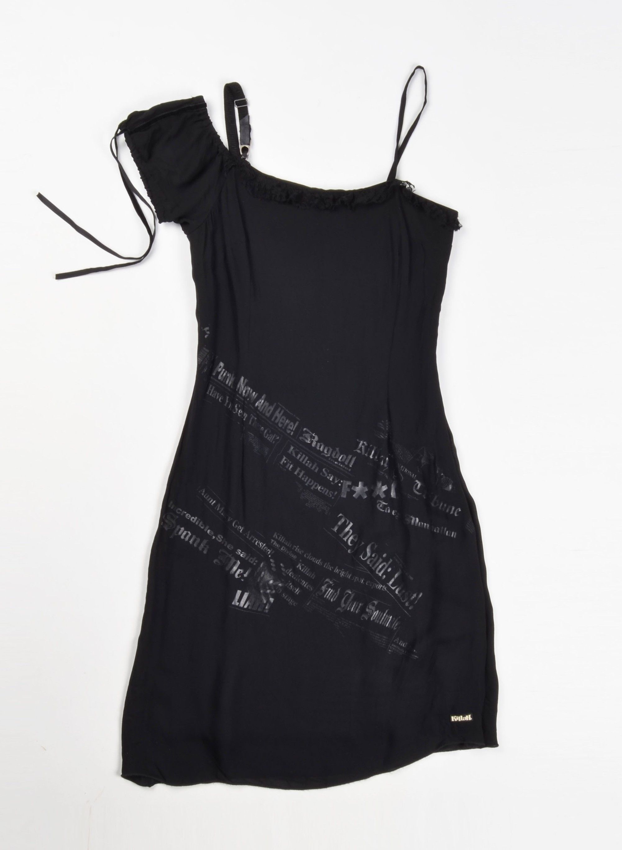 Miss Sixty Rare Killah by Miss Sixty Y2K Grunge Punk One Shoulder Dress Size S / US 4 / IT 40 - 4 Thumbnail