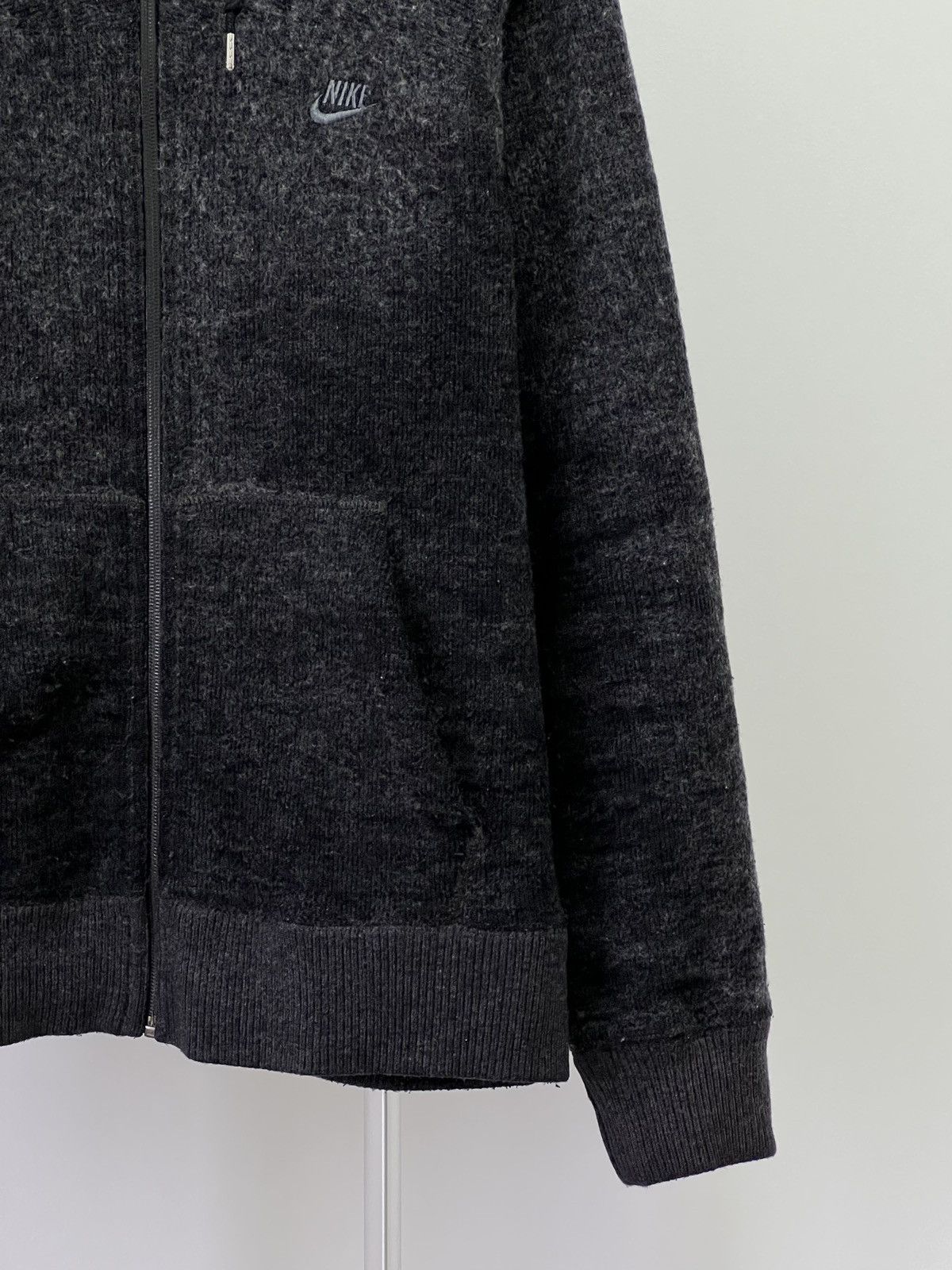Nike × Vintage Vintage 90s Nike Zip Up Hoodie Sweatshirt Black grey Size US M / EU 48-50 / 2 - 3 Thumbnail