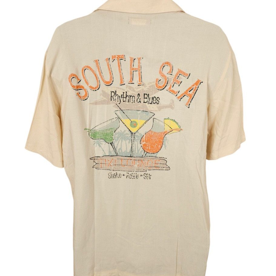 Puritan Tiki Lounge Camp Shirt Mens Size Medium Beige South Sea Size US M / EU 48-50 / 2 - 1 Thumbnail