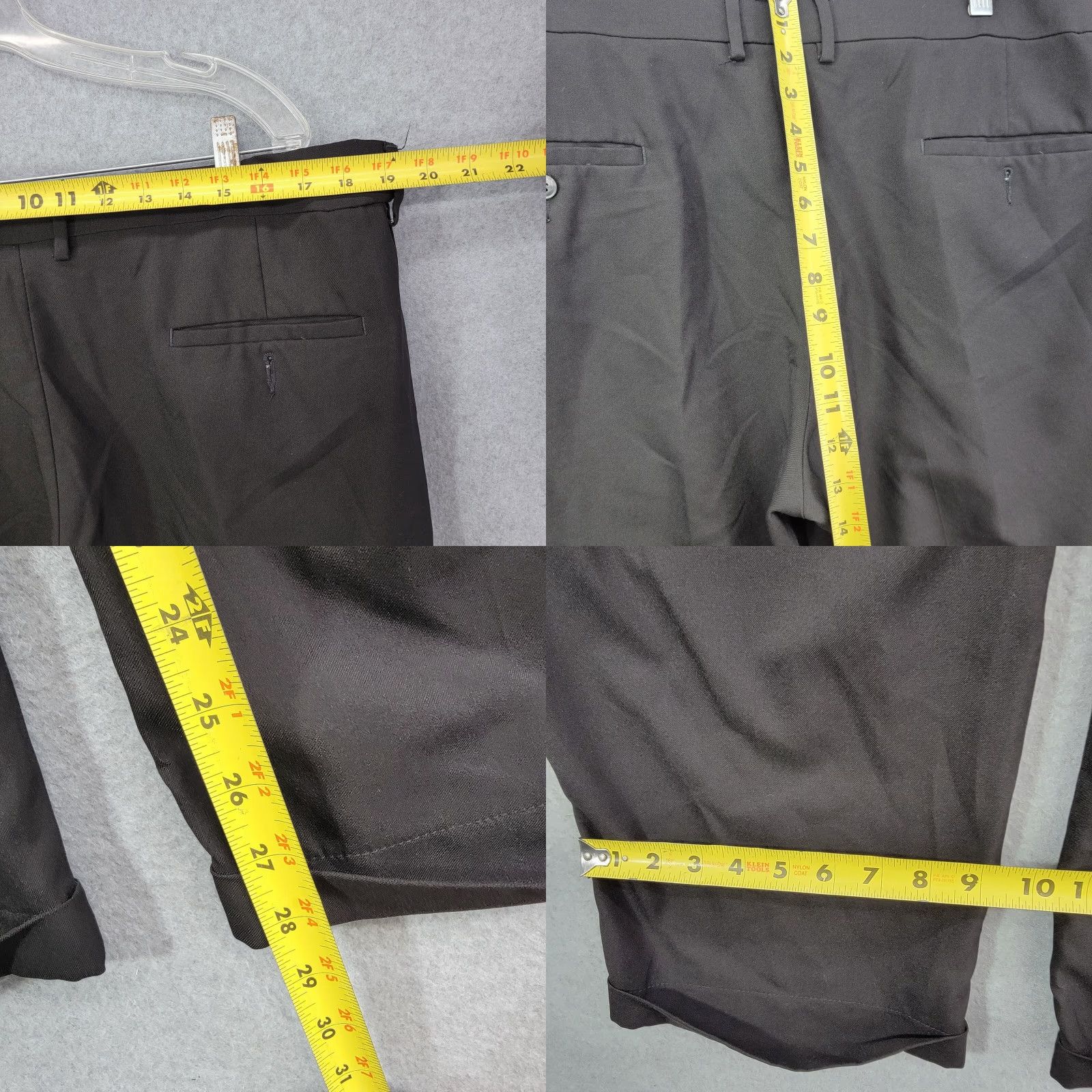 Haggar Haggar Eclo Stria Dress Pants Mens 40x29 Black Flat Front Polyester Dress Pants Men's 40 29 Black Flat Front Polyester Pants Size US 40 / EU 56 - 8 Thumbnail