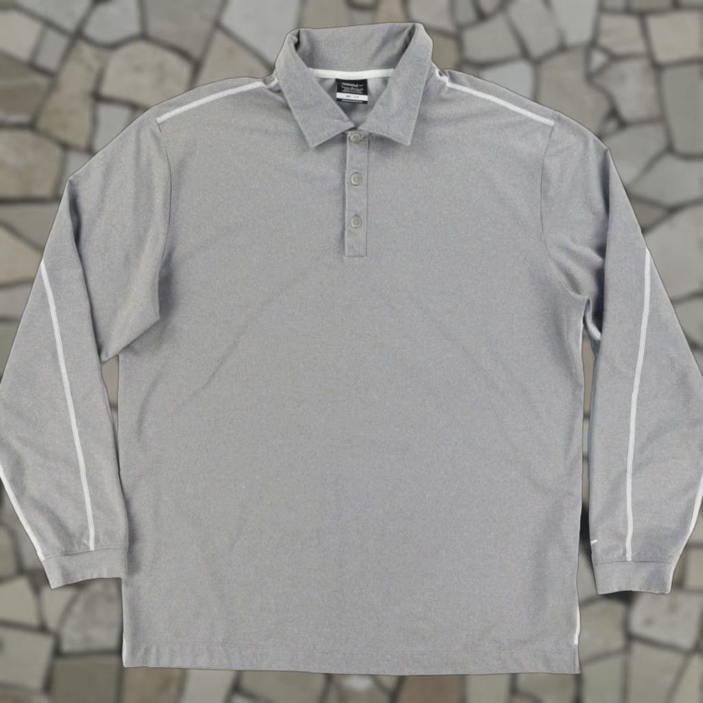 Nike Nike Golf Collared Pullover Stretch Solid Long Sleeve Gray Men’s L Shirt Size US L / EU 52-54 / 3 - 1 Thumbnail