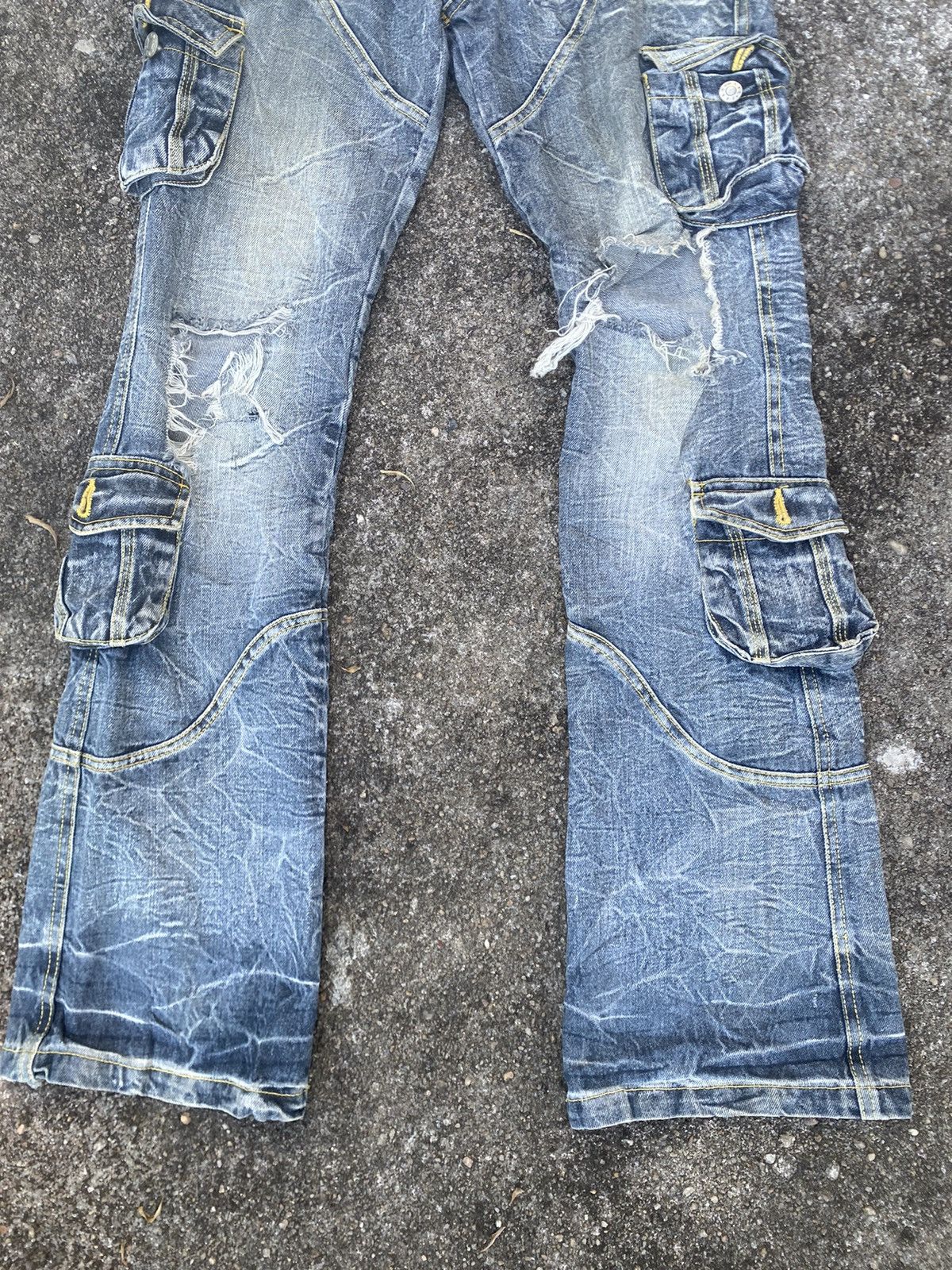 Japanese Brand Zerosail distressed tactical jeans ripped knee punk style Size US 30 / EU 46 - 4 Thumbnail