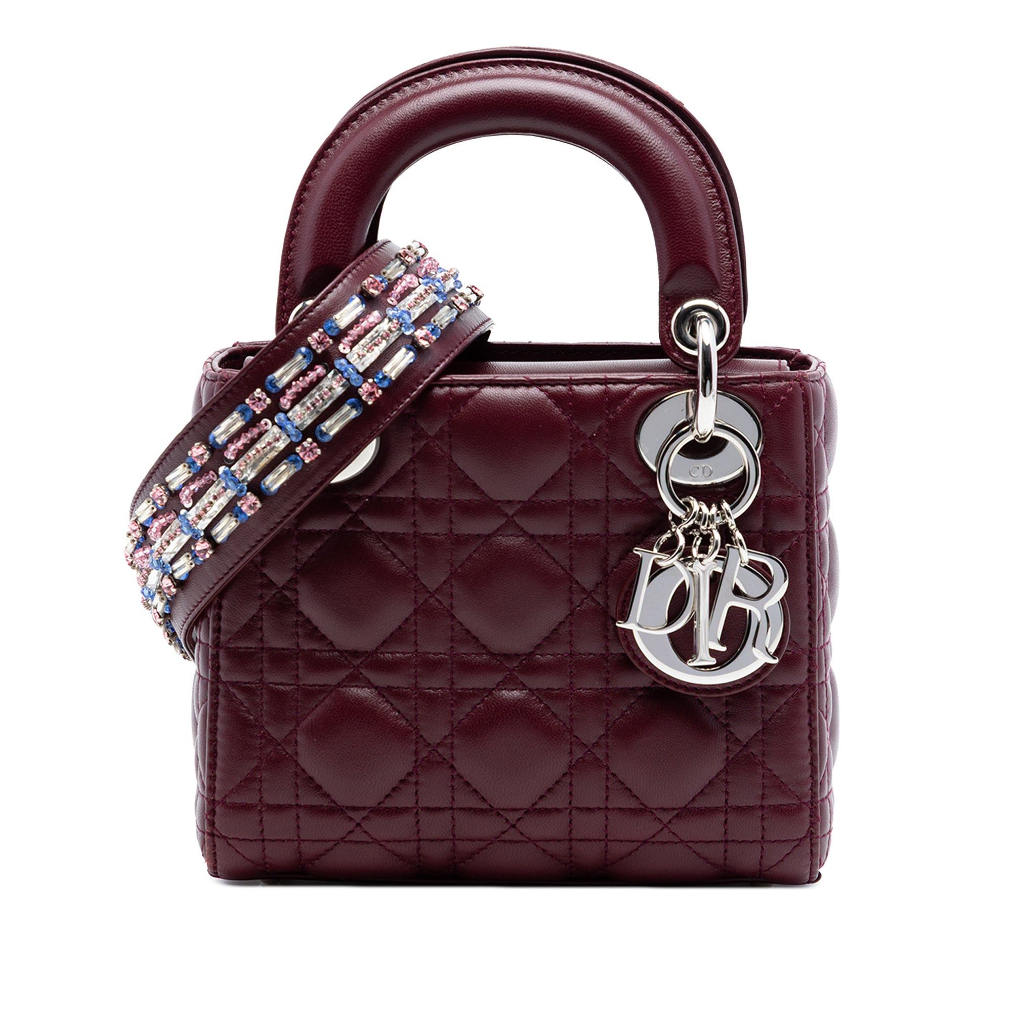 Dior Mini Lambskin Cannage Crystal Strap Lady Dior Size ONE SIZE - 1 Thumbnail