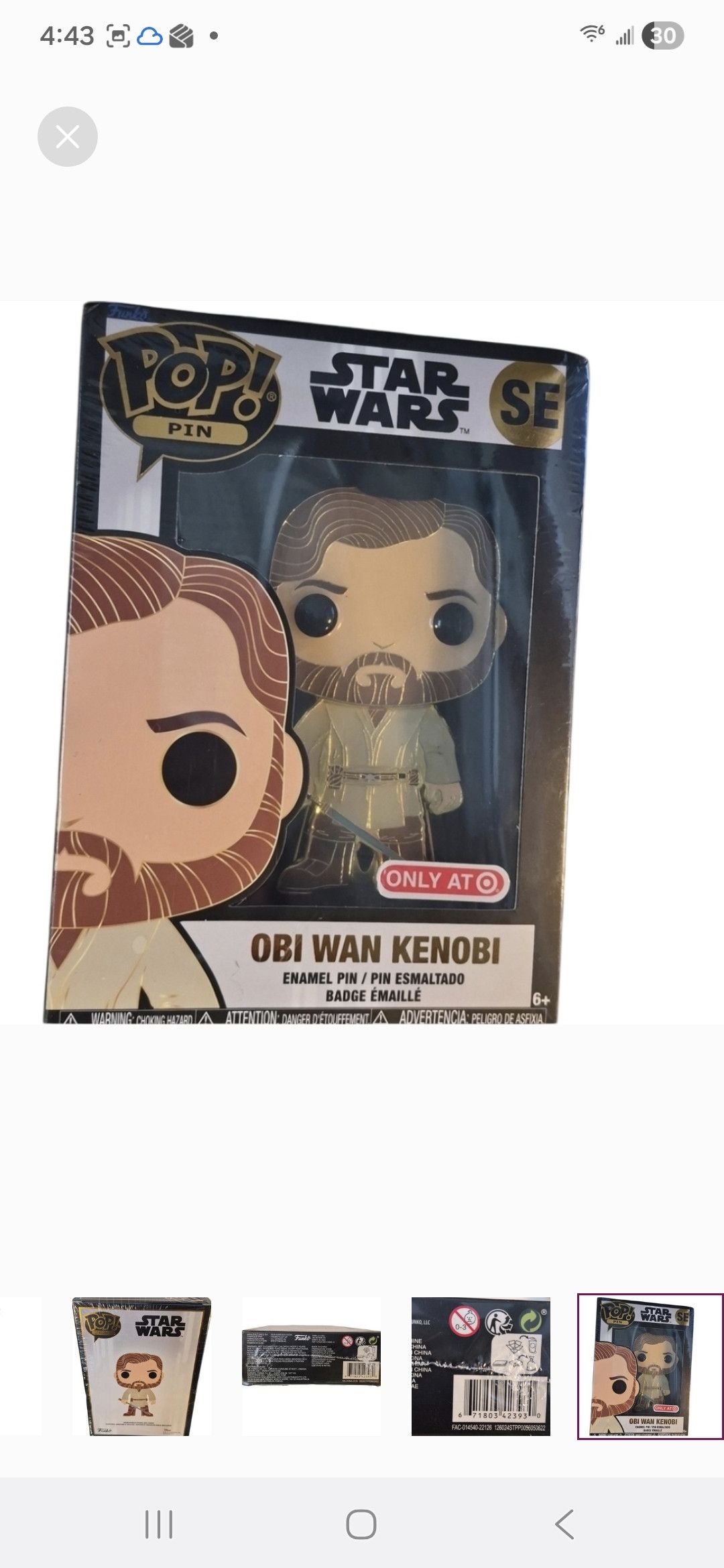 Other Funko × Star Wars POP PIN Obi Wan Kenobi Enamel Pin Size ONE SIZE - 6 Thumbnail