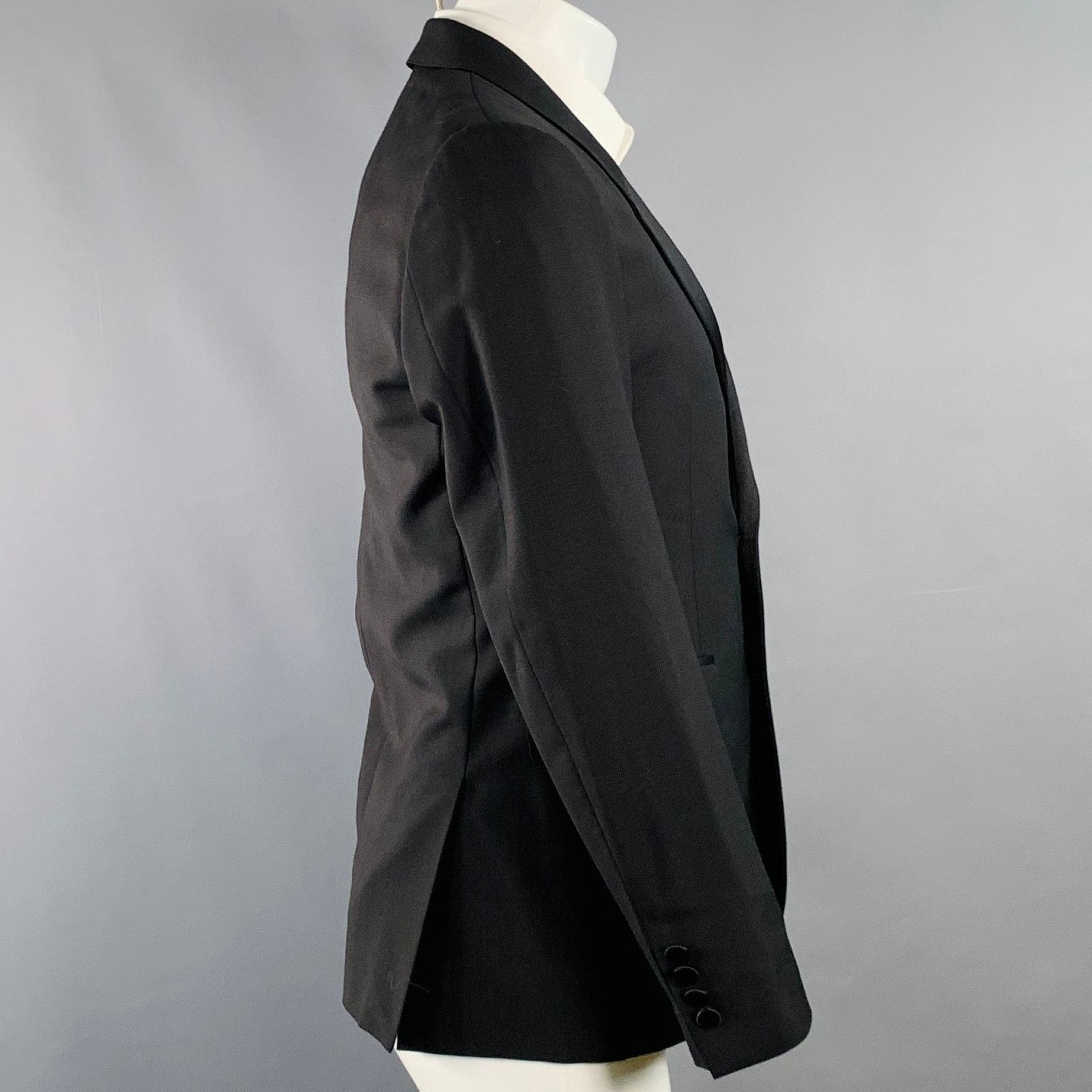 Burberry Prorsum BURBERRY PRORSUM Black Wool Mohair Silk Tuxedo Sport Coat Size 38R - 3 Thumbnail