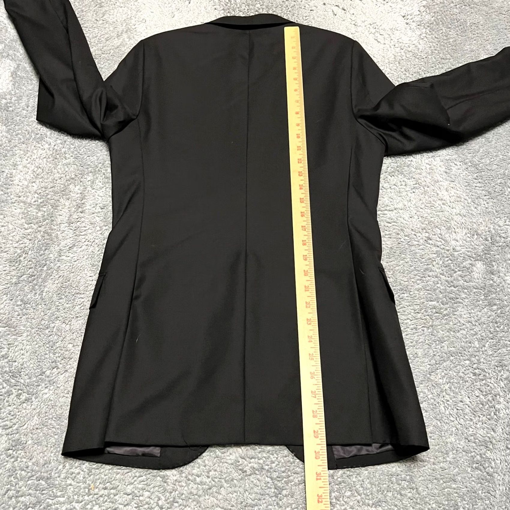 J.Crew J. Crew Blazer Mens 38R Black Wool Slim Coat Slim Suit Jacket Loro Piana altered 3 buttons on sleeves Size 38R - 7 Thumbnail
