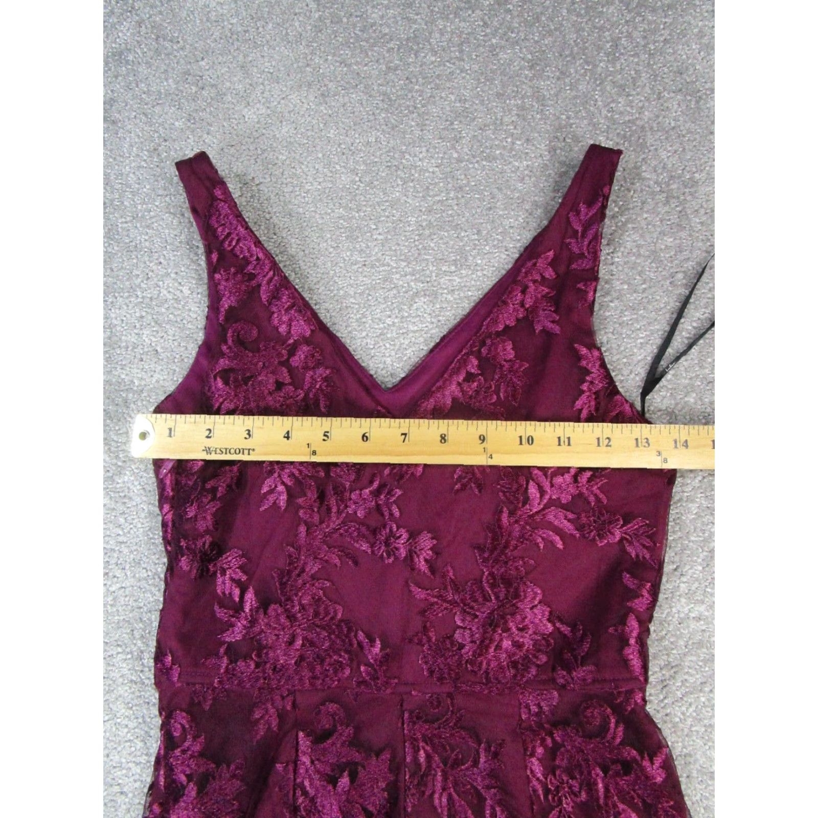 Lulus VINTAGE Lulus Dress Womens XS Purple Floral Lace Blouson Sleeveless V-Neck Short Party Cocktail Wedding Size XS / US 0-2 / IT 36-38 - 5 Thumbnail