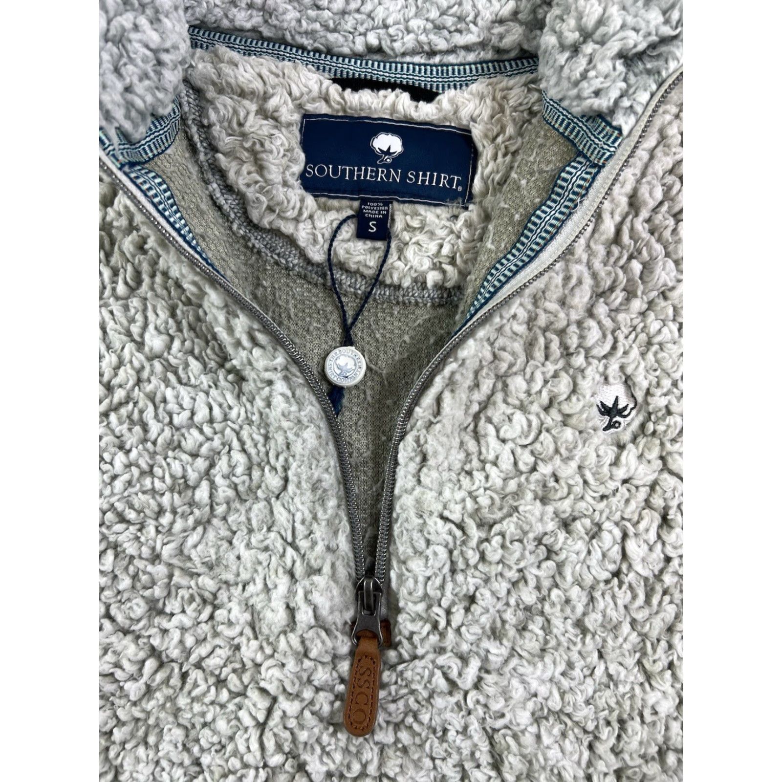 Vintage Women’s Sherpa Shirt 1/4 Zip Fleece Pullover Sweatshirt S Gray Women’s Activewear Pullover Long Sleeve Zip 1/4 Zip Sweatshirt Sherpa Shirt Size S / US 4 / IT 40 - 5 Thumbnail