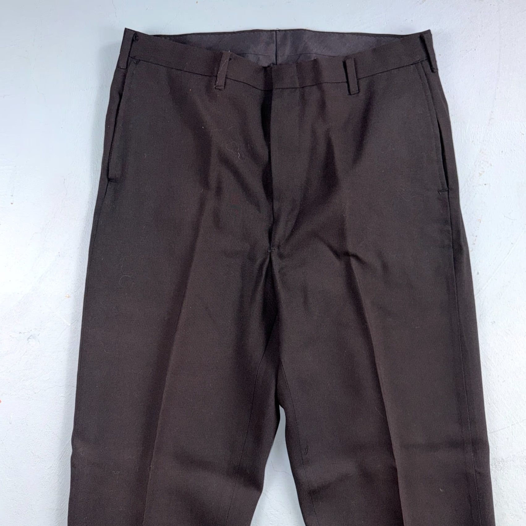 JCPenney VINTAGE 1960s Penneys Towncraft Twill Pants 32x33 Black Rockabilly Penn Prest Pants Size US 32 / EU 48 - 2 Thumbnail