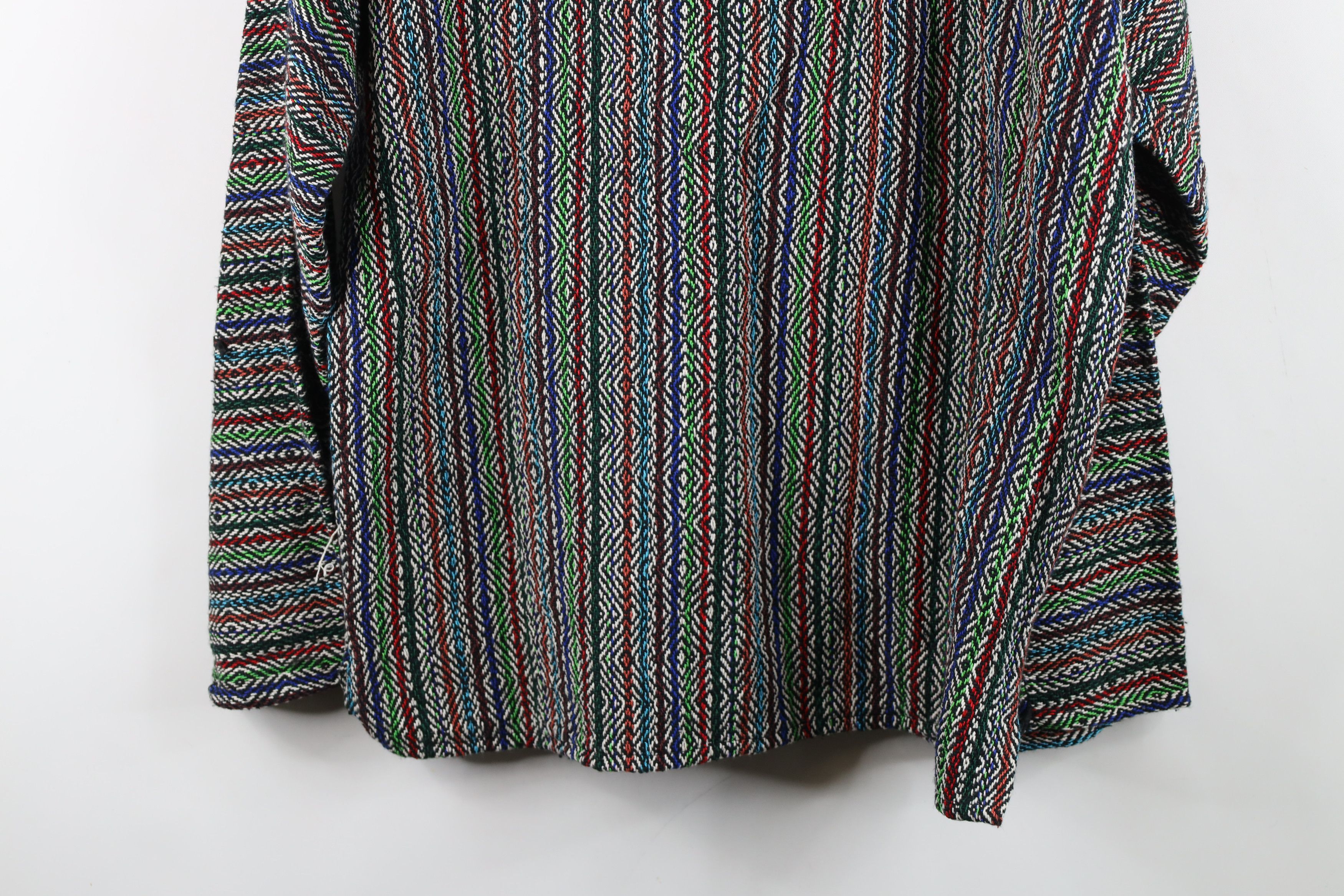 Vintage Vintage Y2K Streetwear Rainbow Striped Knit Drug Rug Hoodie Size US M / EU 48-50 / 2 - 14 Thumbnail