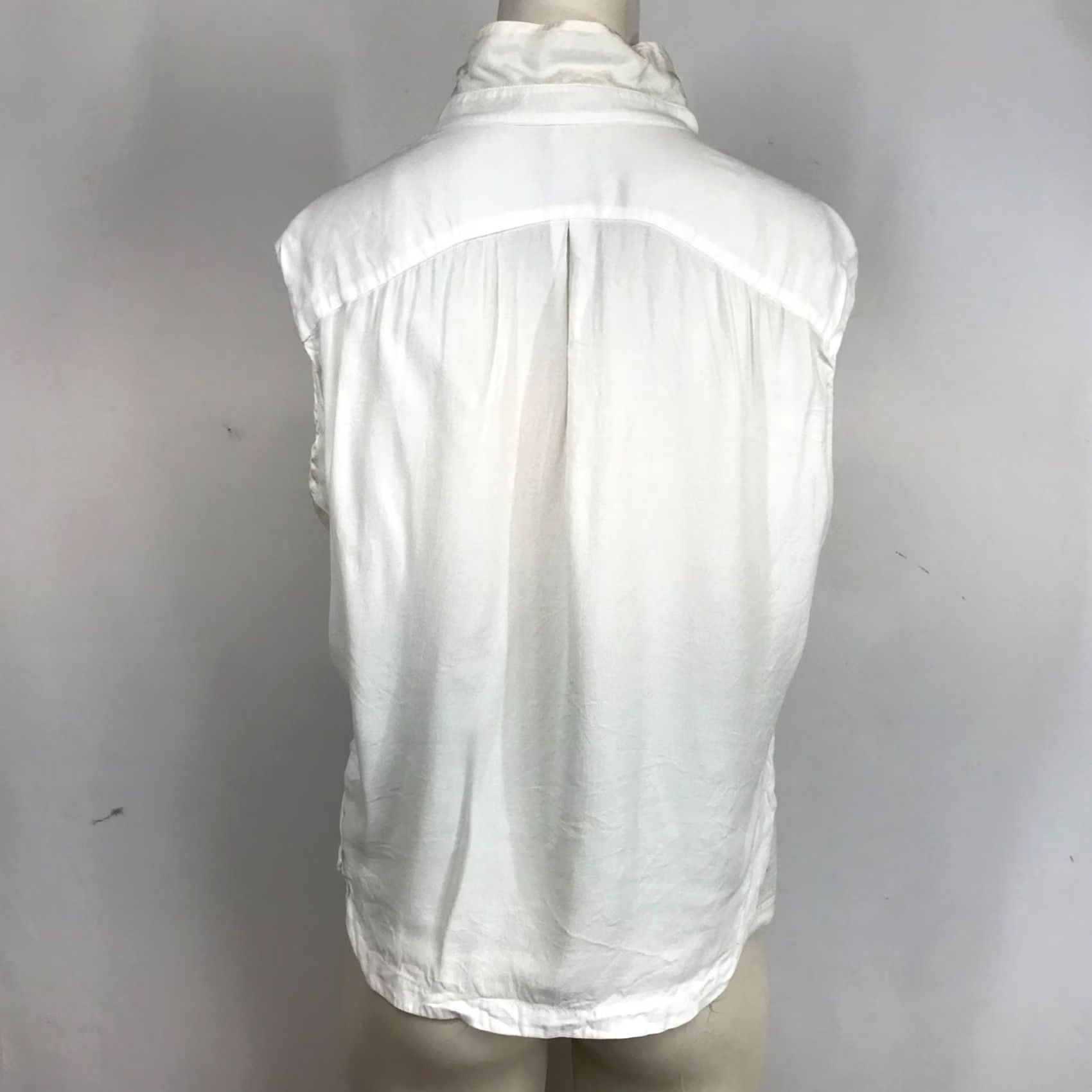 Maje MAJE Blouse Women's 1 White Sleeveless V-Neck Collared Layered Boho Top Size XS / US 0-2 / IT 36-38 - 5 Thumbnail