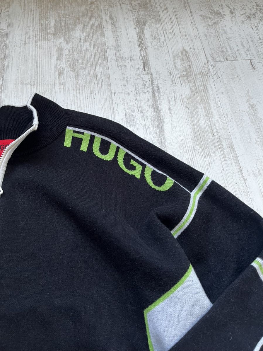 Hugo Boss HUGO OVERSIZED-FIT LOGO WOOL SWEATER 1/4 ZIPPED NECKLINE Size US XL / EU 56 / 4 - 5 Thumbnail