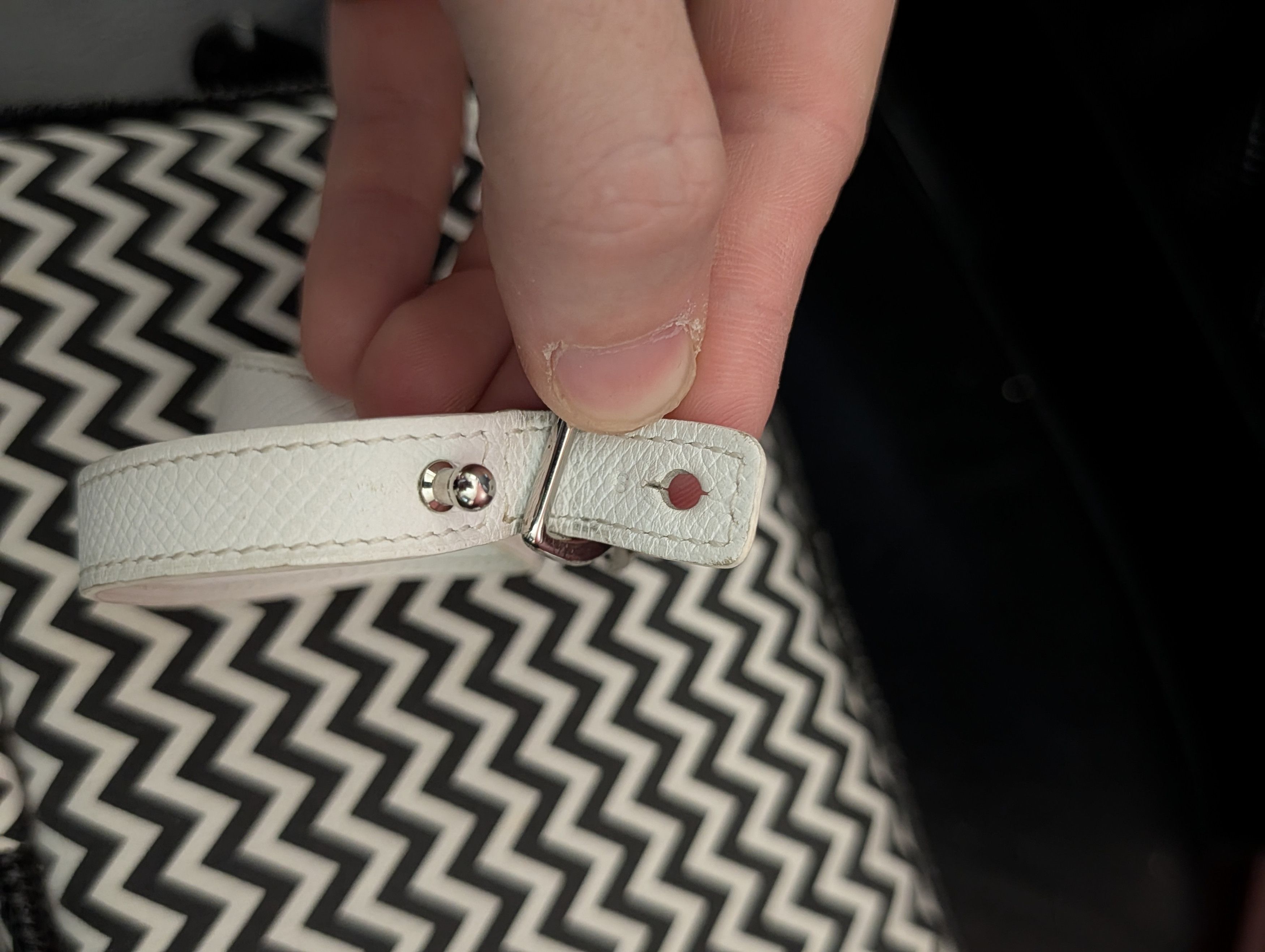 Hermes White Calfskin Double Wrap Tour Bracelet Silver 2011 S Size ONE SIZE - 6 Thumbnail