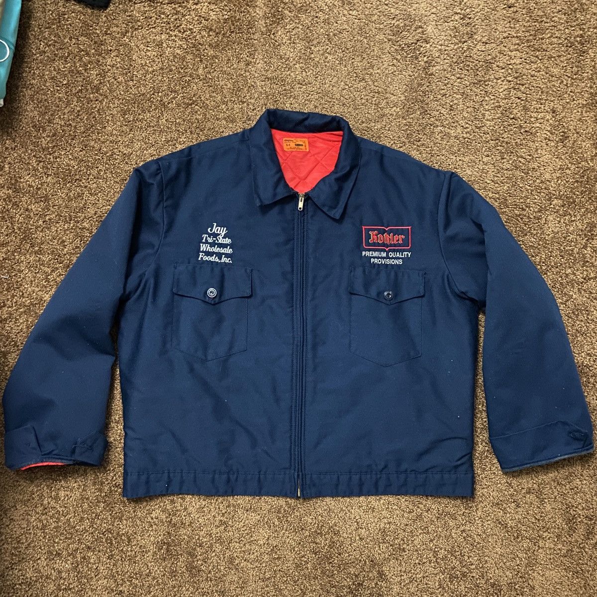 Vintage Work Jacket Made In USA Navy Size US L / EU 52-54 / 3 - 1 Thumbnail