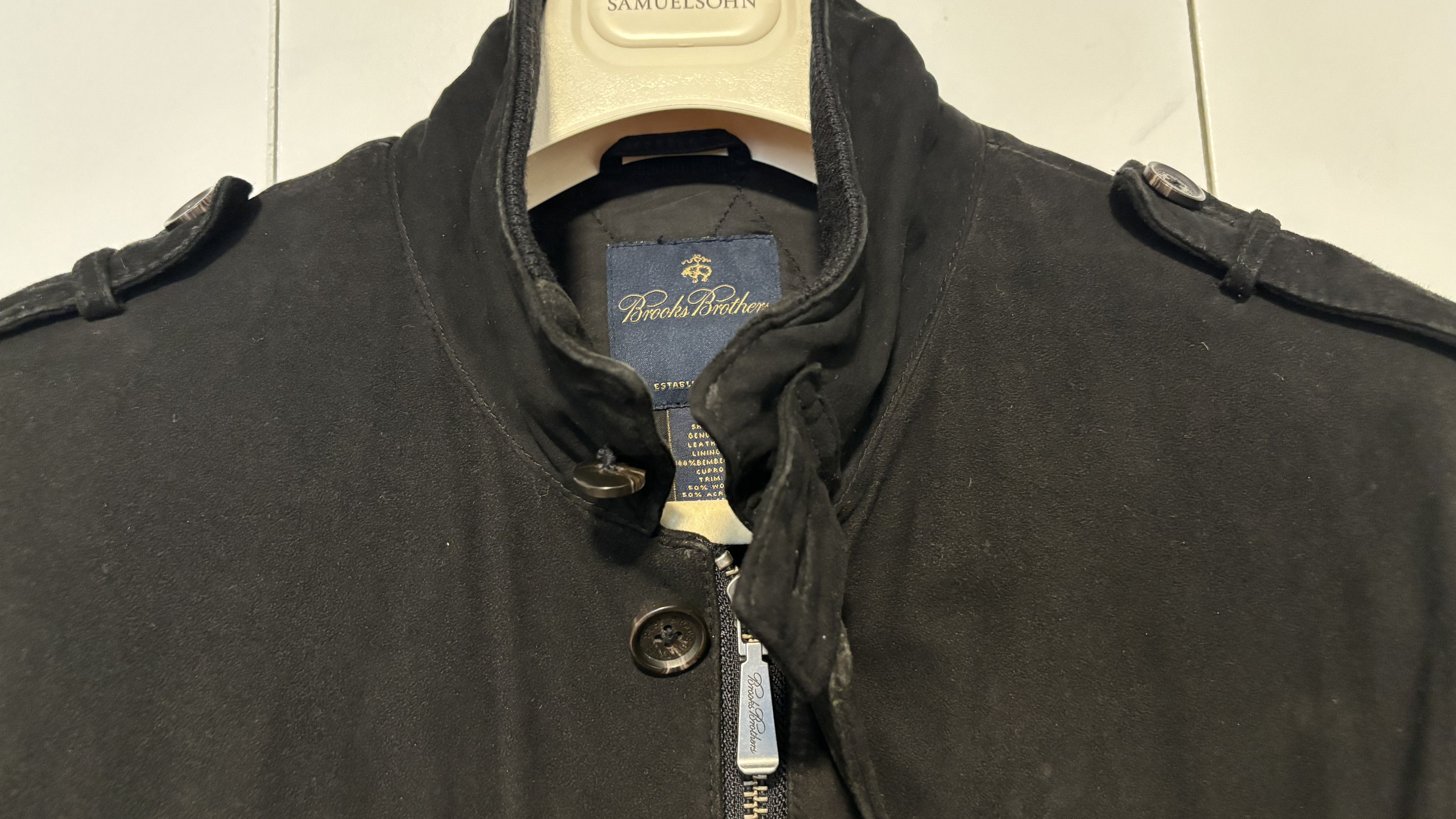 Brooks Brothers $950 Black Suede Field Jacket Size US M / EU 48-50 / 2 - 17 Thumbnail