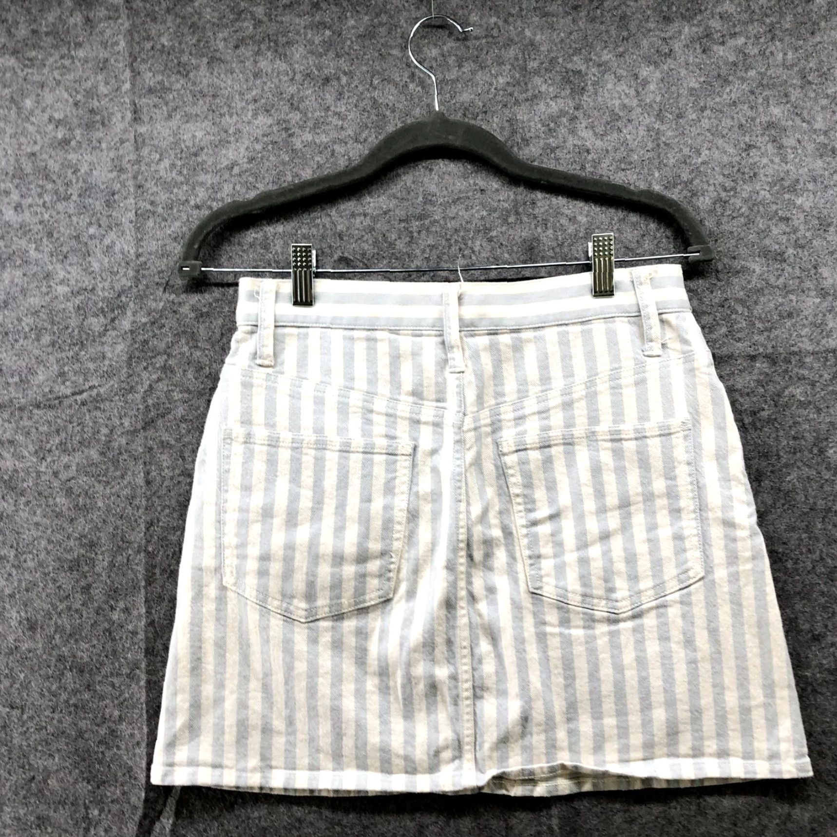 Madewell VINTAGE Madewell Women’s Denim Mini Skirt A-Line Stretch Size 26 Blue White Casual Size 26" / US 2 / IT 38 - 2 Thumbnail