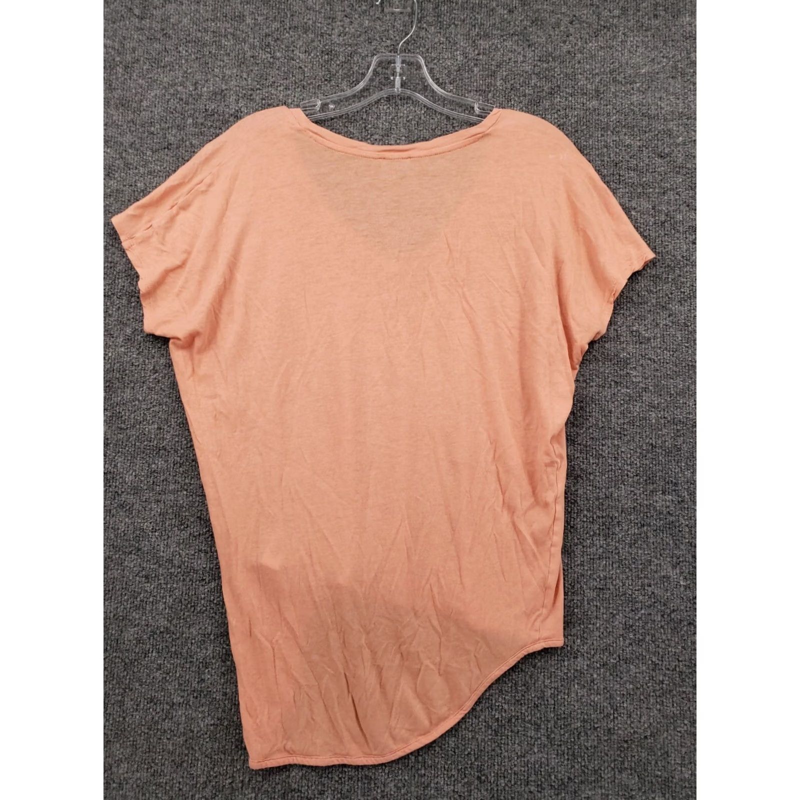 Express Express T-Shirt S Small Orange V-Neck Dolman Sleeves Asymmetric Hem Womens Size S / US 4 / IT 40 - 2 Thumbnail