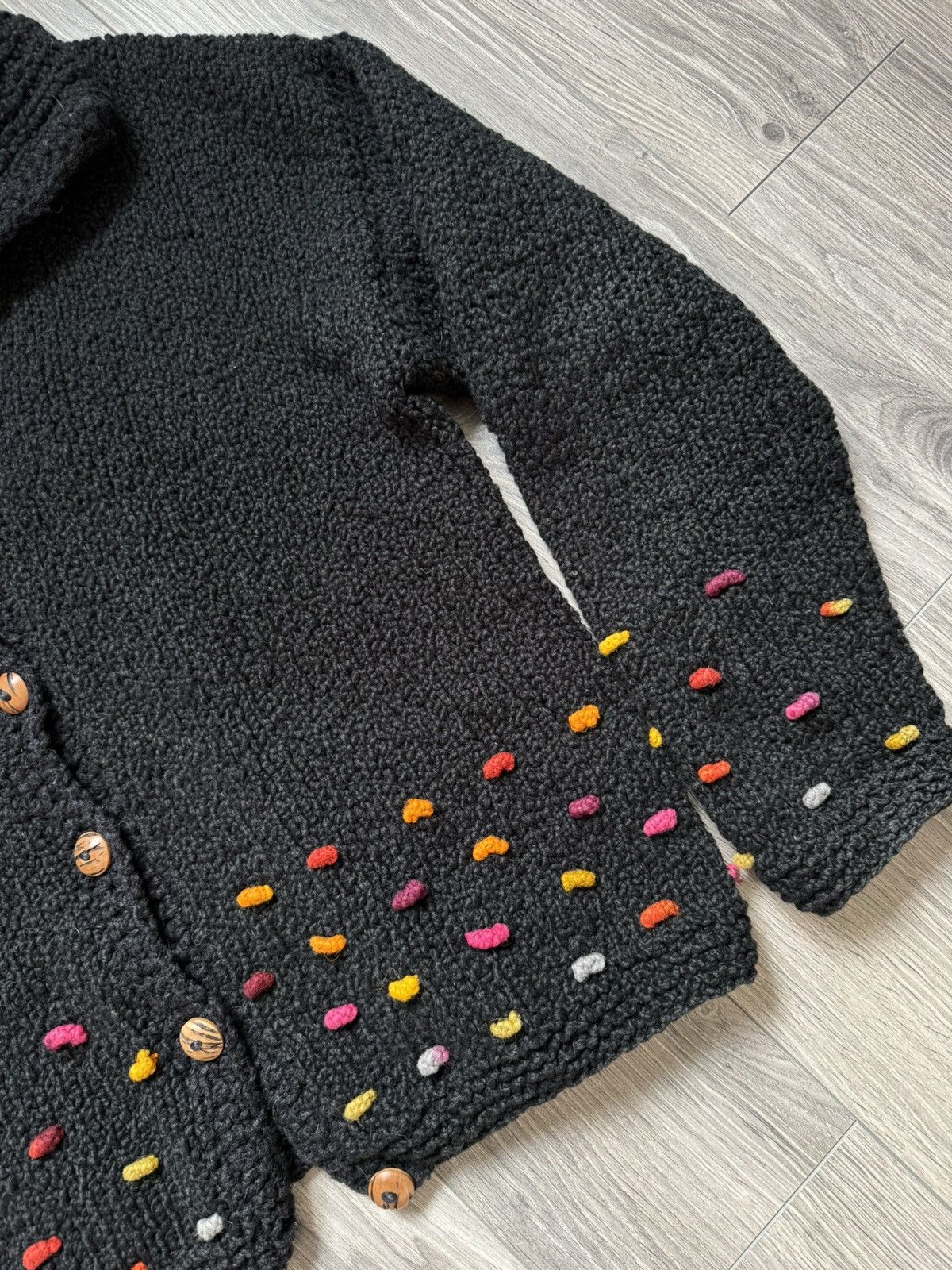 Other Vintage Pachamama pure wool hand knit cardigan sweater Size L / US 10 / IT 46 - 5 Thumbnail
