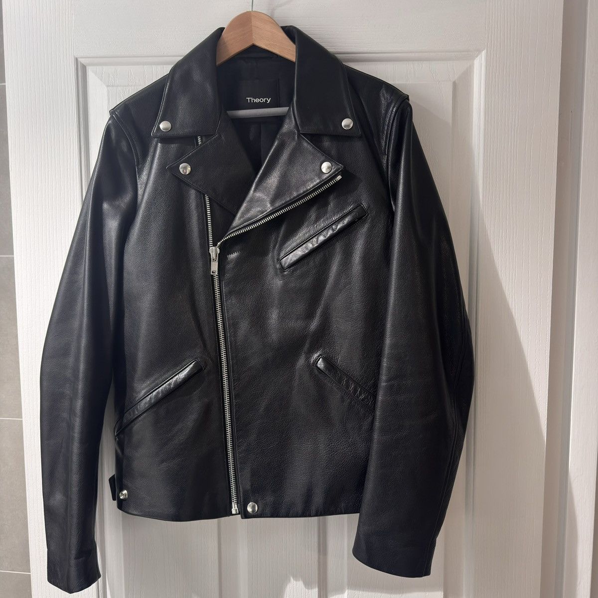 Theory New York brand Theory Shell Dyed Cow Leather Motor Jacket Size US M / EU 48-50 / 2 - 2 Thumbnail