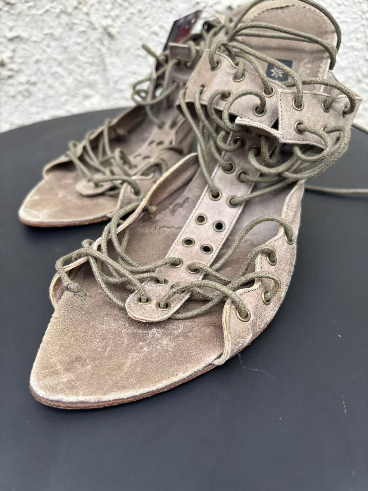 plein sud plein sud lace up python leather peep toe heels Size US 7 / IT 37 - 3 Thumbnail