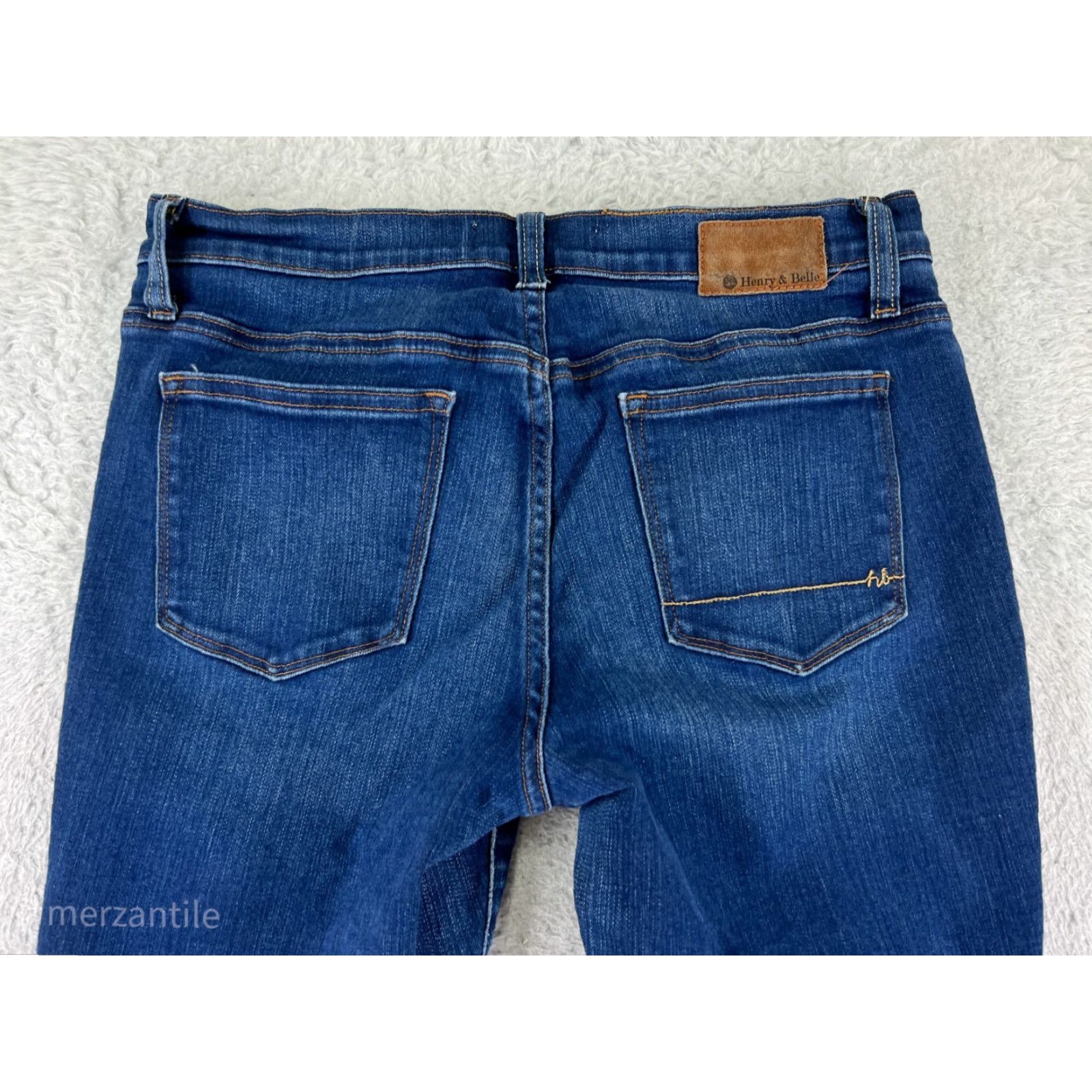 Vintage Henry & Belle Jeans Womens 30 Denim Blue Cotton Blend Flared 5-Pocket Regular Inseam 31 Painte? Size 30" / US 8 / IT 44 - 3 Thumbnail