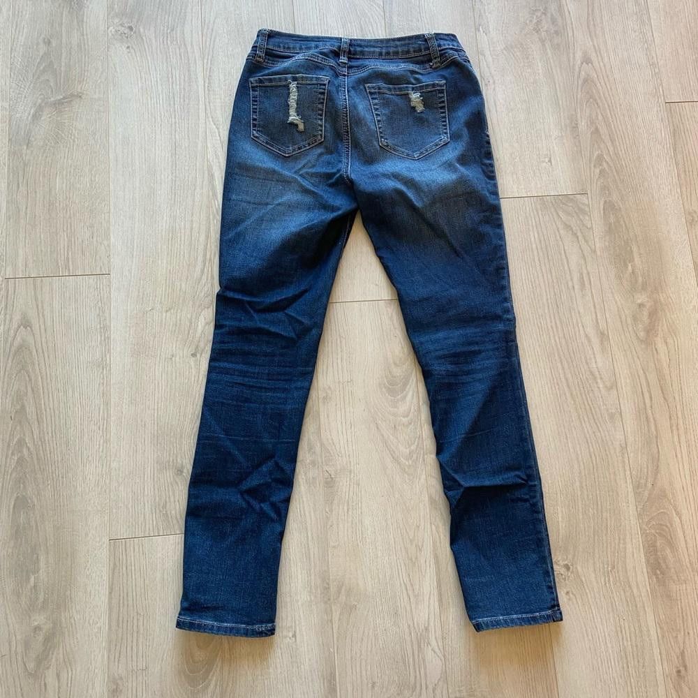 Designer Project Indigo Medium Wash Ripped Jeans Size 28" / US 6 / IT 42 - 5 Thumbnail