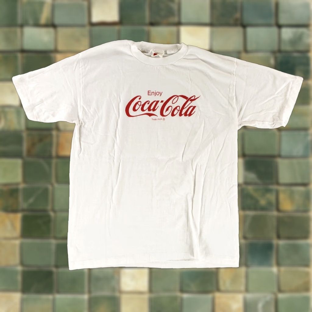 Vintage Coca-Cola T-Shirt VTG 90s Signal Single Stitch 50/50 Made USA Mens XL White Size US XL / EU 56 / 4 - 1 Thumbnail