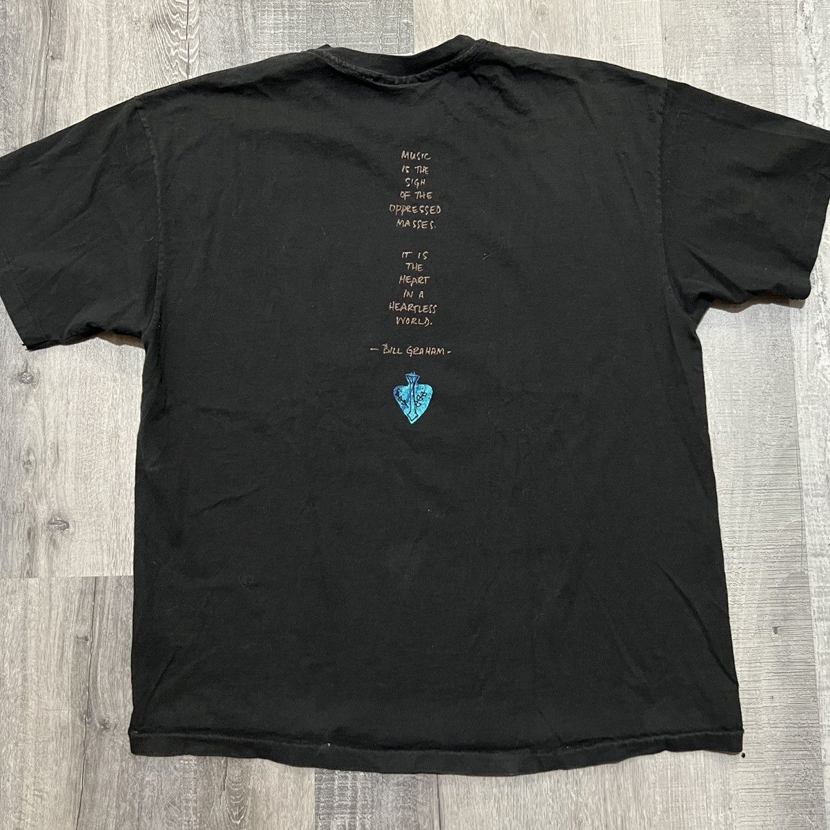 Hanes × Vintage VTG Carlos Santana Milagro T Shirt Black 90s Concert Band XL Size US XL / EU 56 / 4 - 2 Thumbnail